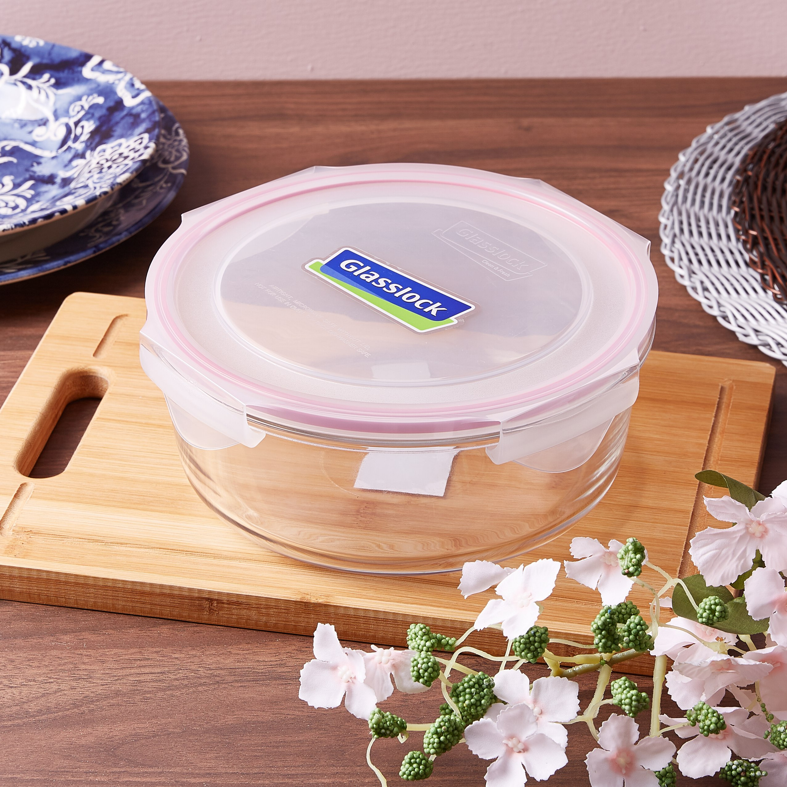 صندوق زجاجي مستدير بغطاء بمشبك من جلاسلوك - 2050 مل-hbxhomeware-hbxkitchen-image-1