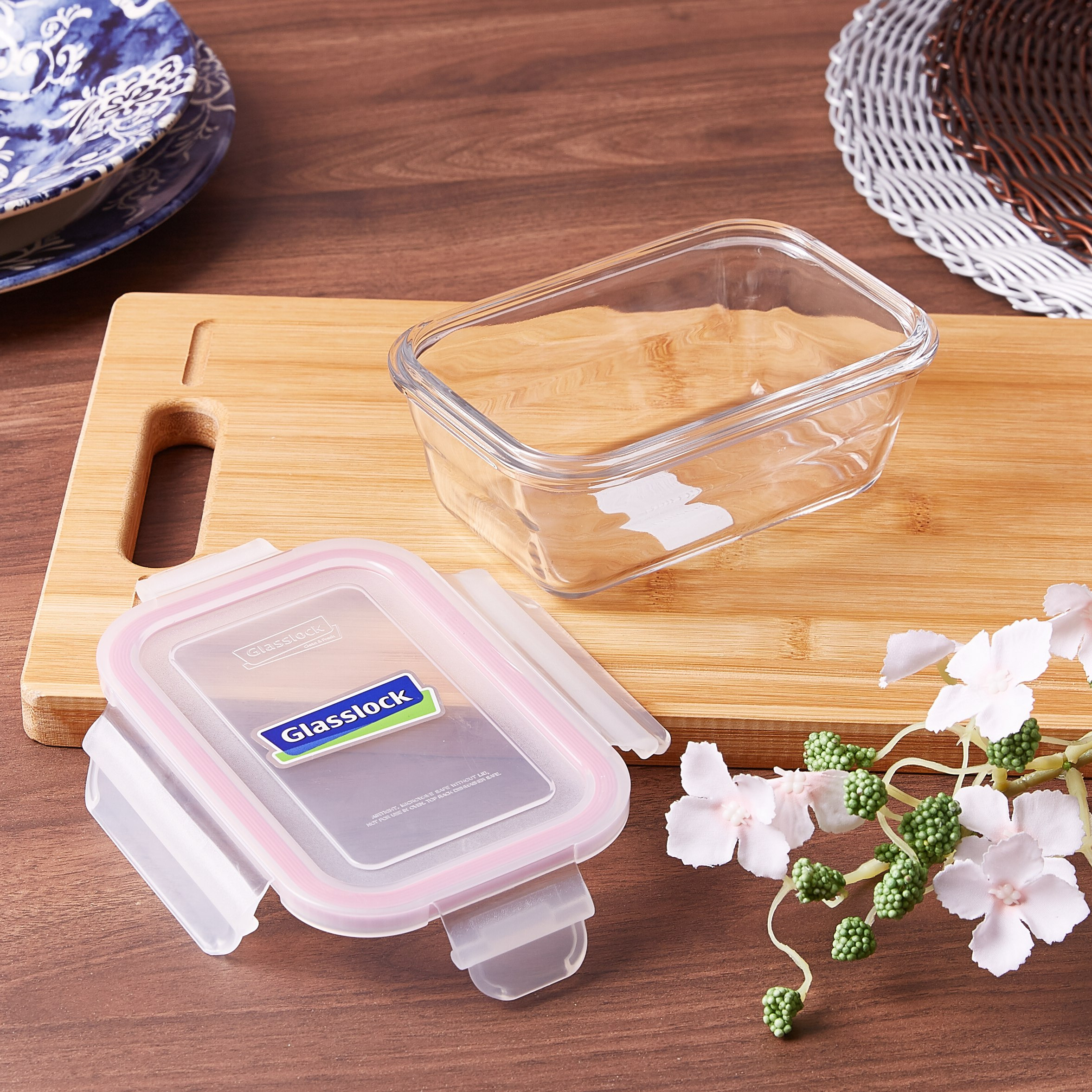Glasslock Rectangular Stream Lined Glass Box - 450 ml-hbxhomeware-hbxkitchen-image-2