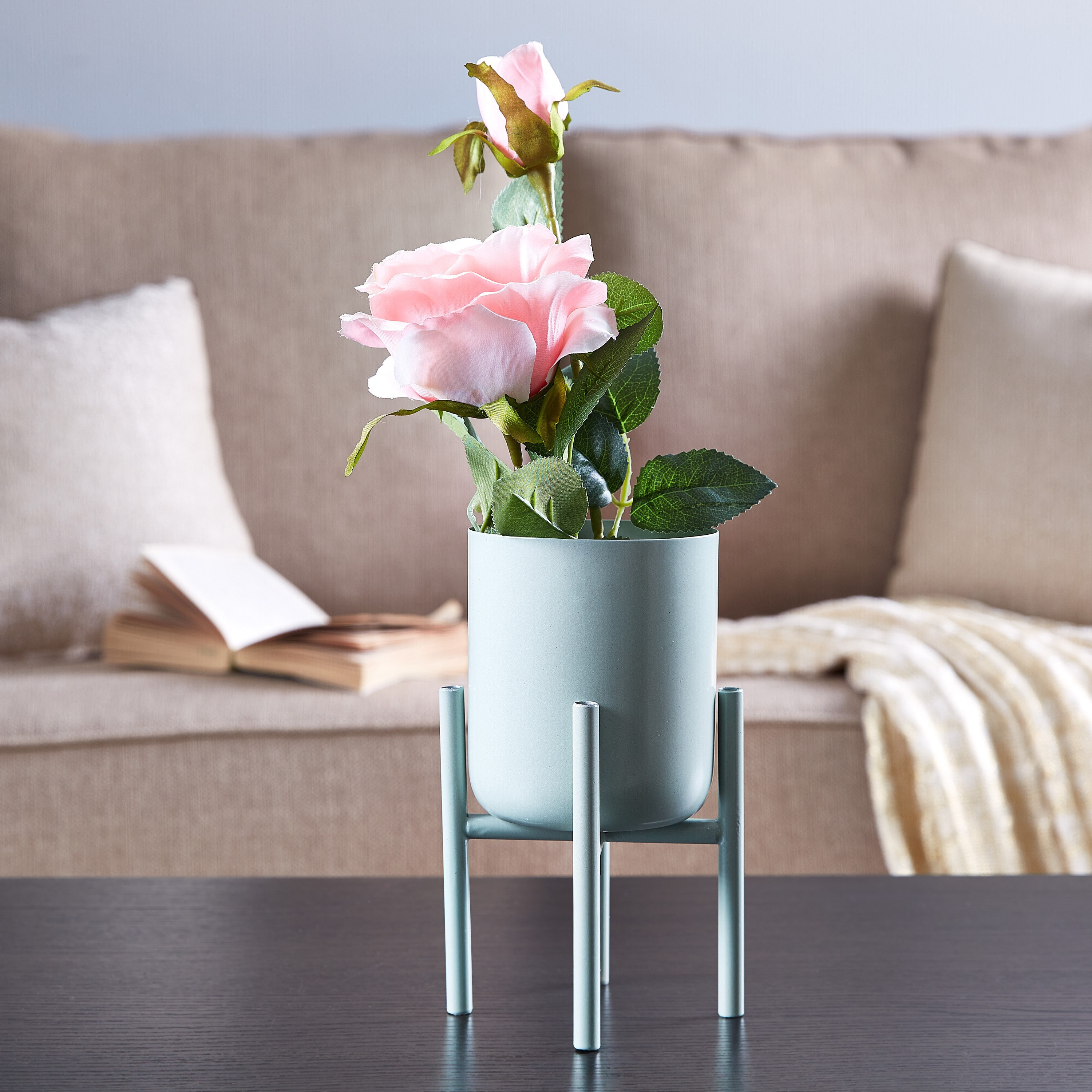 إصيص زرع جاردينيا معدني-hbxdecorandfurnishings-homeaccessories-artificialflowersandplants-image-3