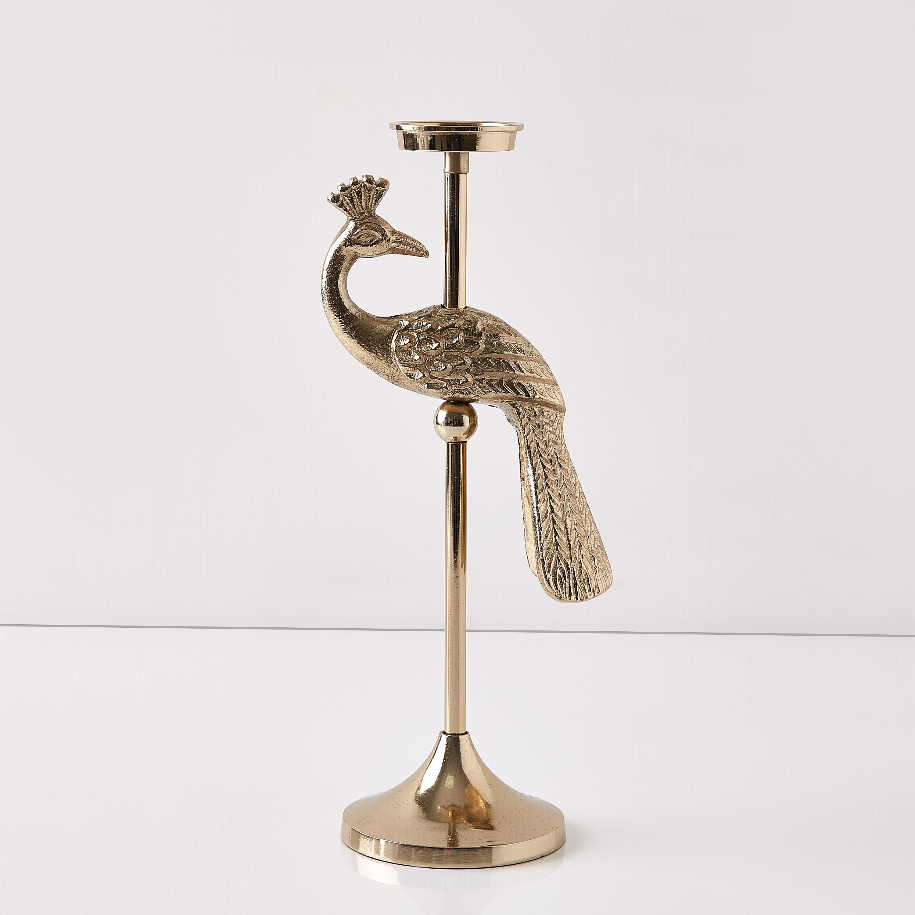 حامل شموع صغيرة مزين بتصميم طاووس-hbxlivingroom-decorandaccessories-candleholders-image-5