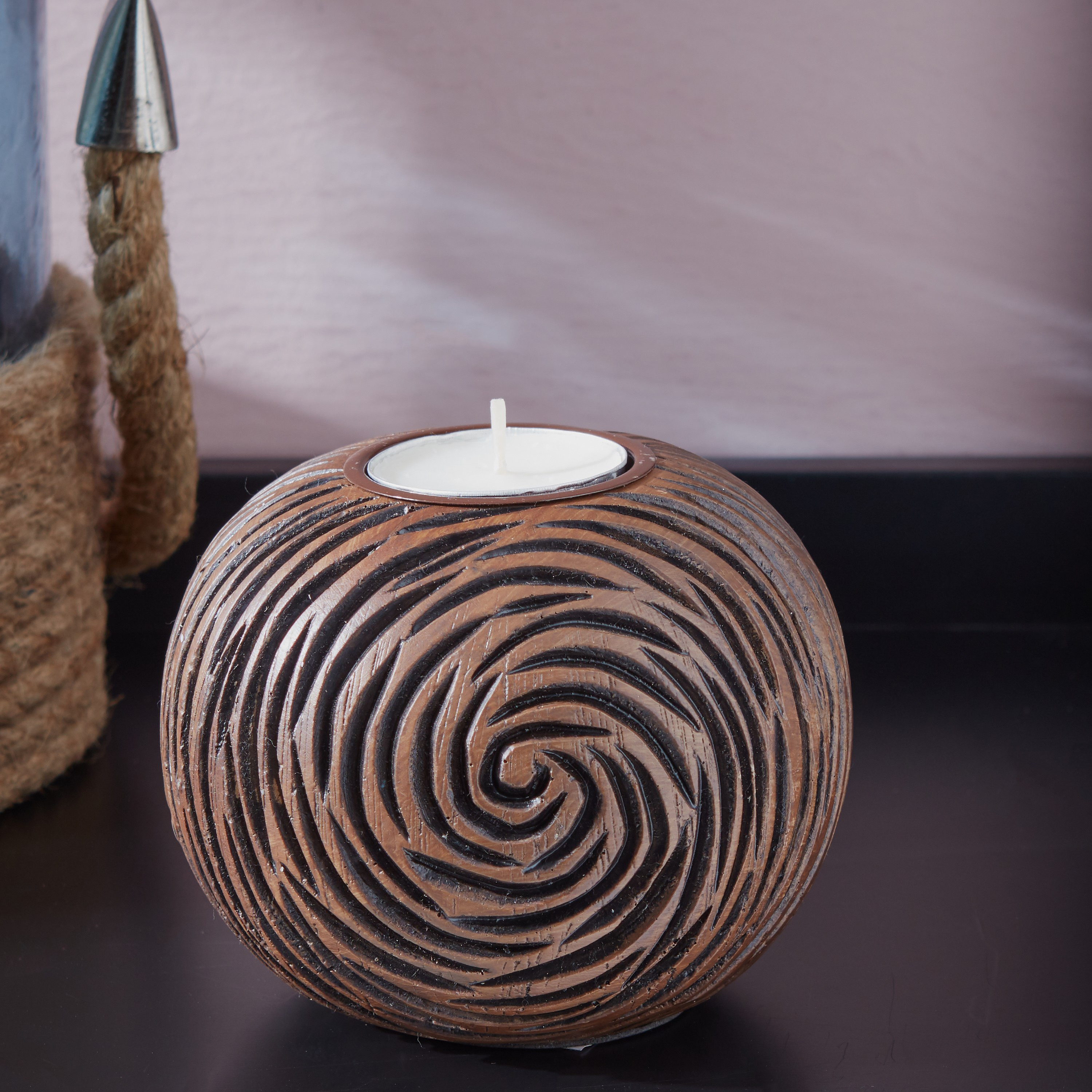 حامل شموع بارز الملمس من إبوني-hbxlivingroom-decorandaccessories-candleholders-image-1