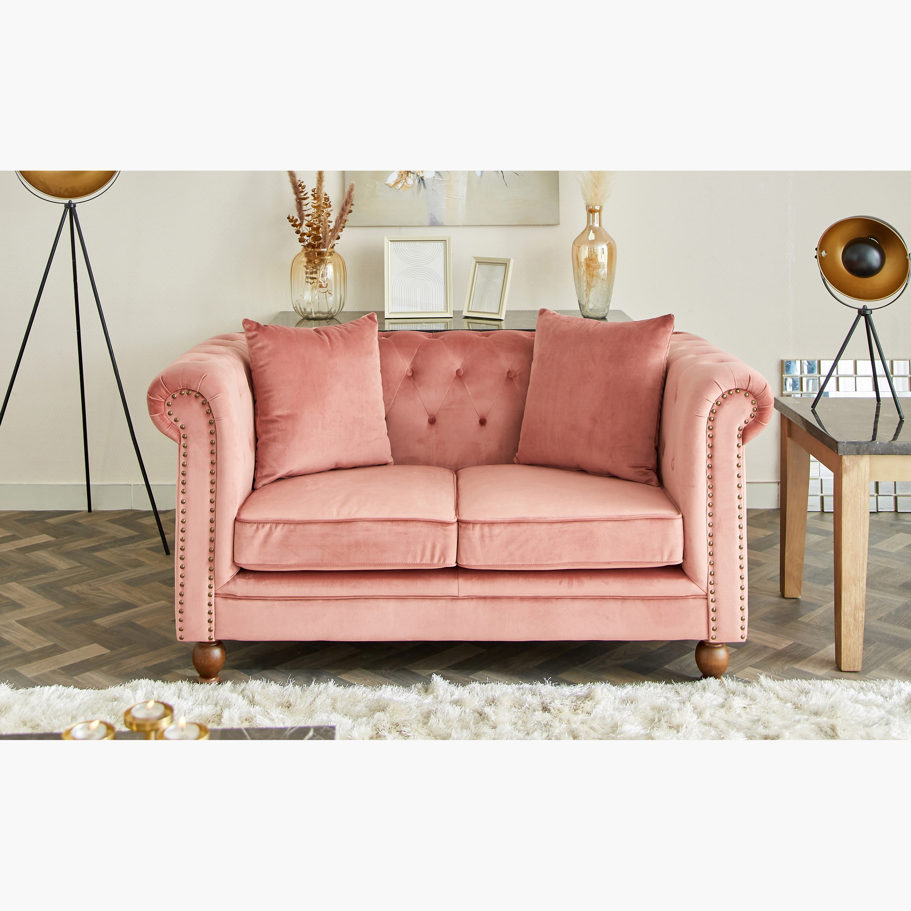 كنبة مخمل معنقدة مقعدين مع وسادتين من صوفيا-hbxlivingroom-sofasandarmchairs-sofas-image-1