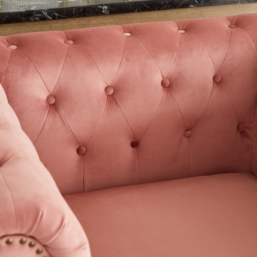 Sofia Tufted Velvet Armchair with Cushion-Sofas-image-4