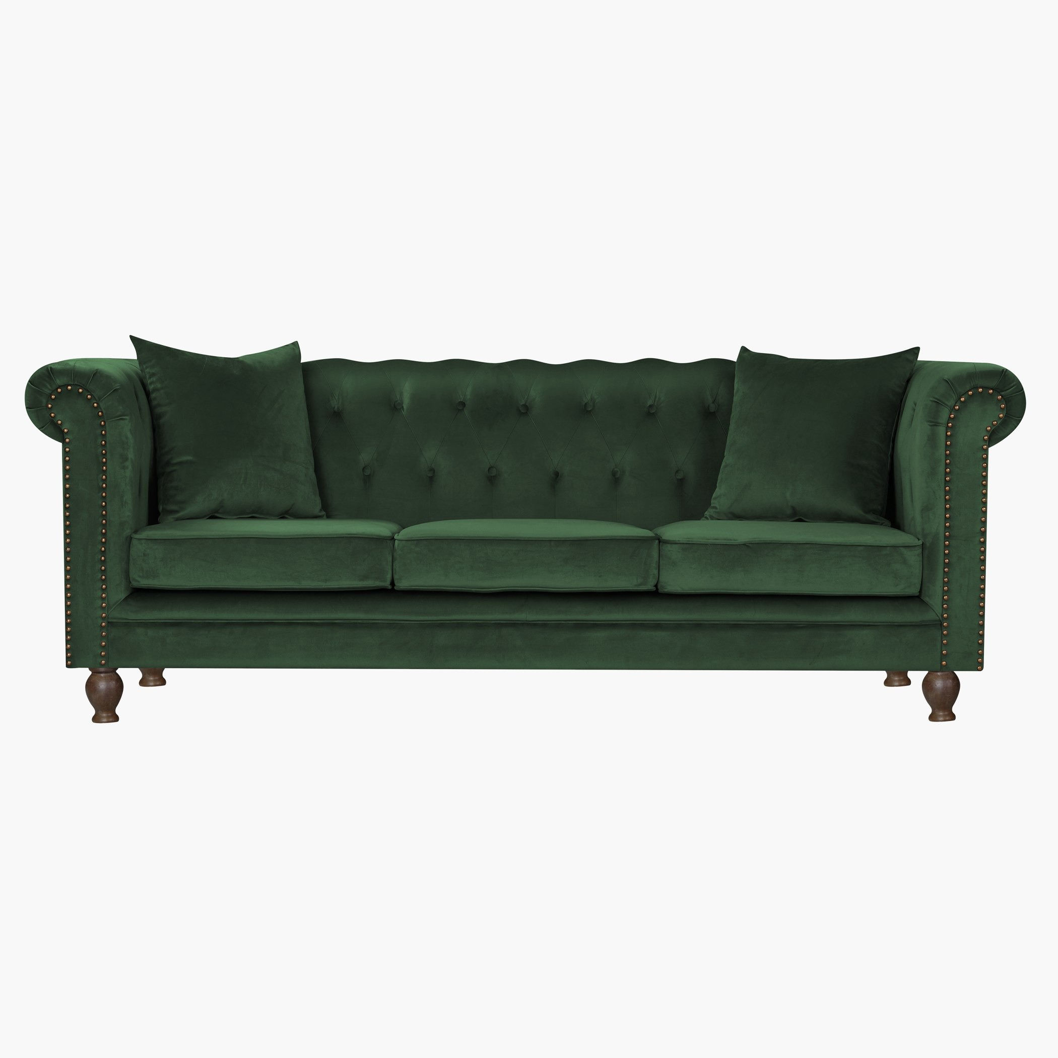 كنبة مخمليّة معنقدة 3 مقاعد مع وسادتين من صوفيا-hbxlivingroom-sofasandarmchairs-sofas-image-2