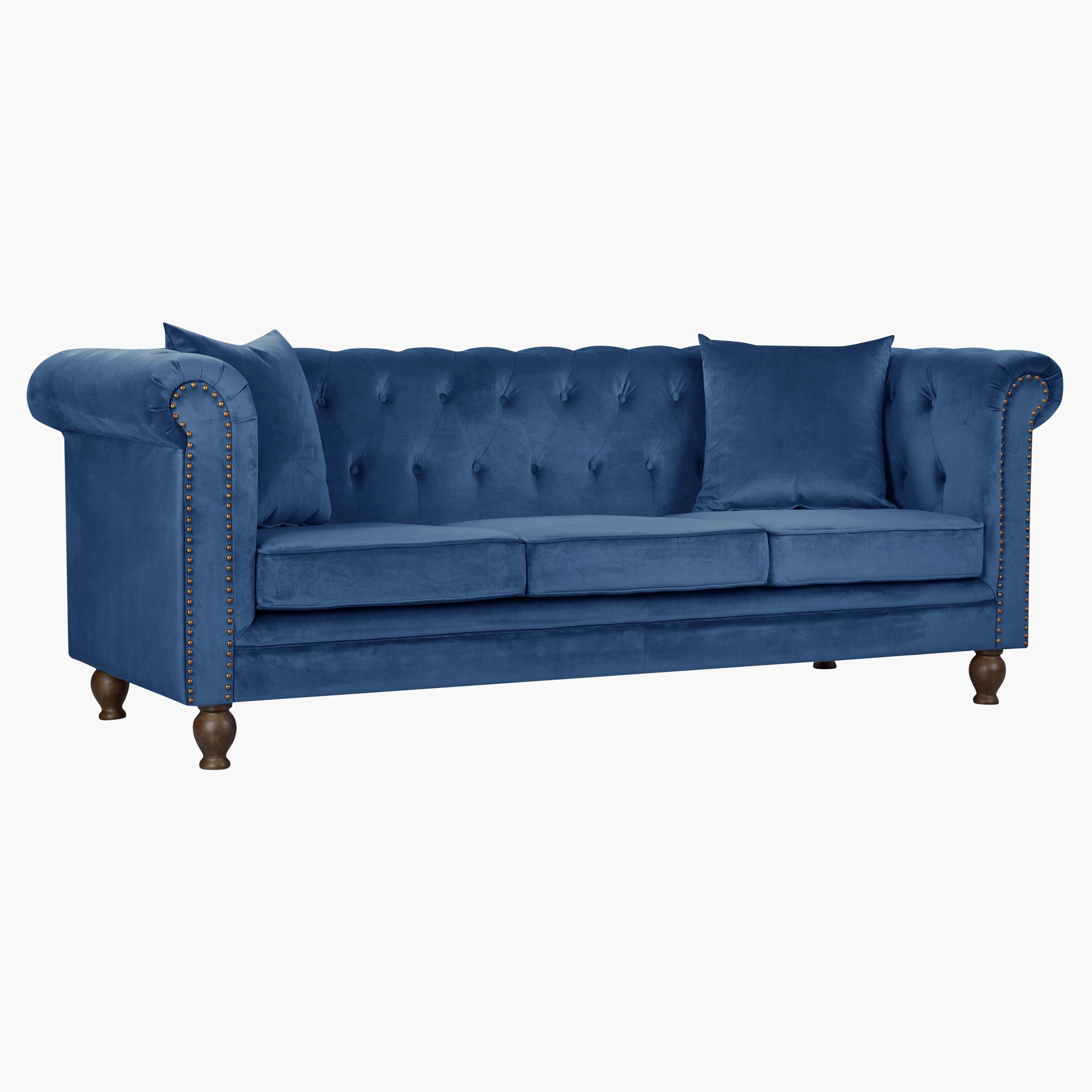 كنبة معنقدة مخمليّة 3 مقاعد مع وسادتين من صوفيا-hbxlivingroom-sofasandarmchairs-sofas-image-2