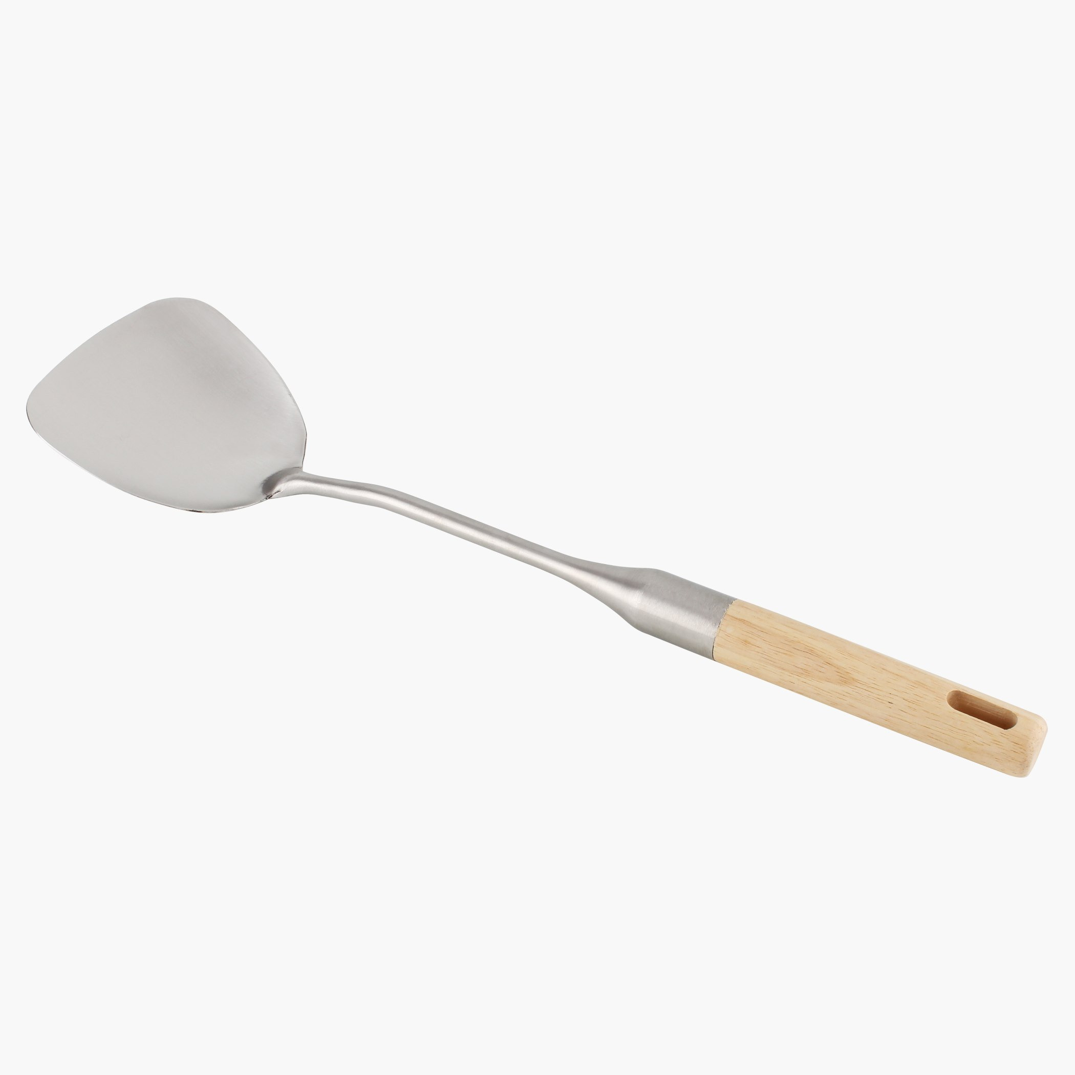 مغرفة ستانلس ستيل مسطحة بمقبض خشبي-hbxhomeware-hbxkitchen-image-1