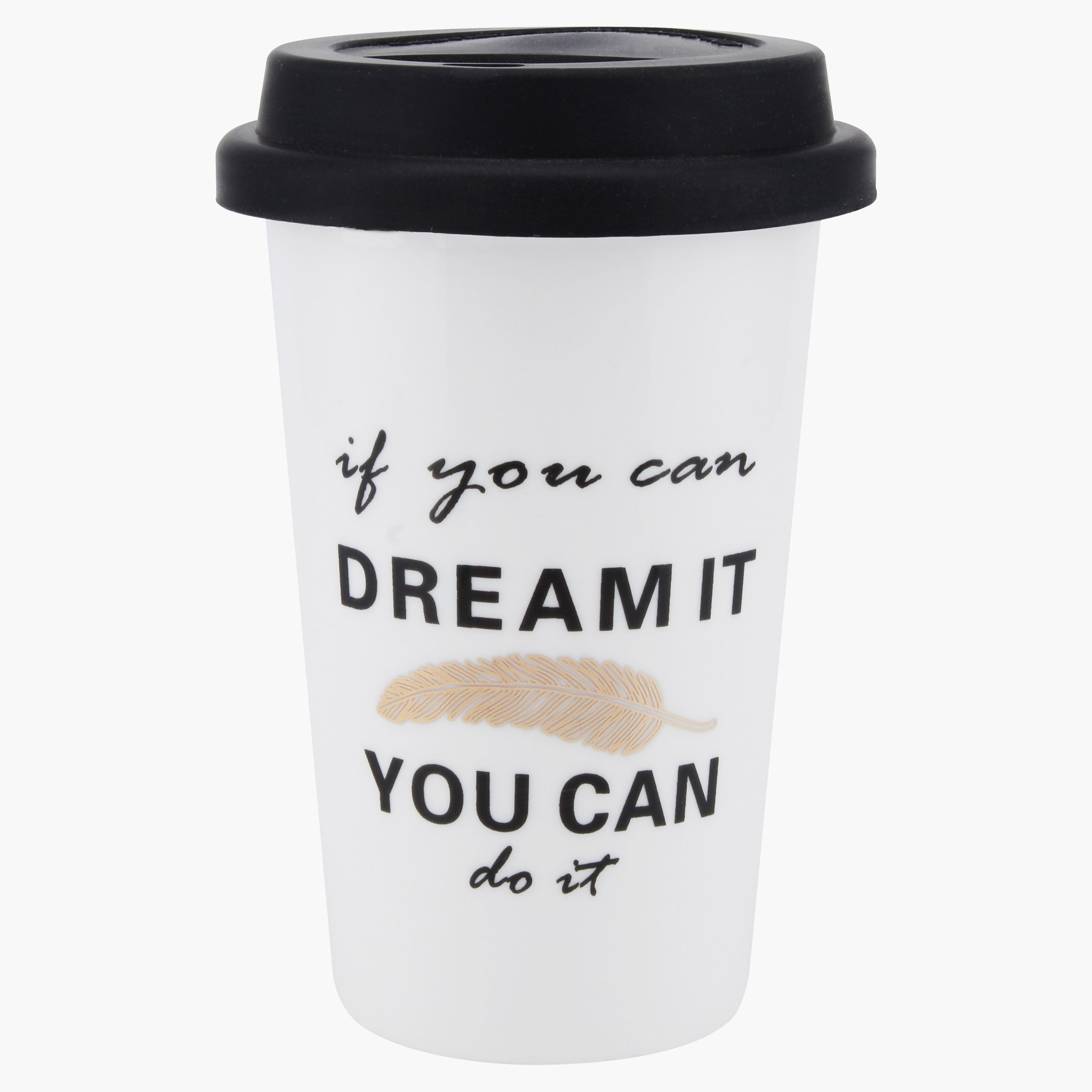 Feast Single Wall Slogan Printed Mug with Lid-hbxdecorandfurnishings-tabletop-crockery-image-1