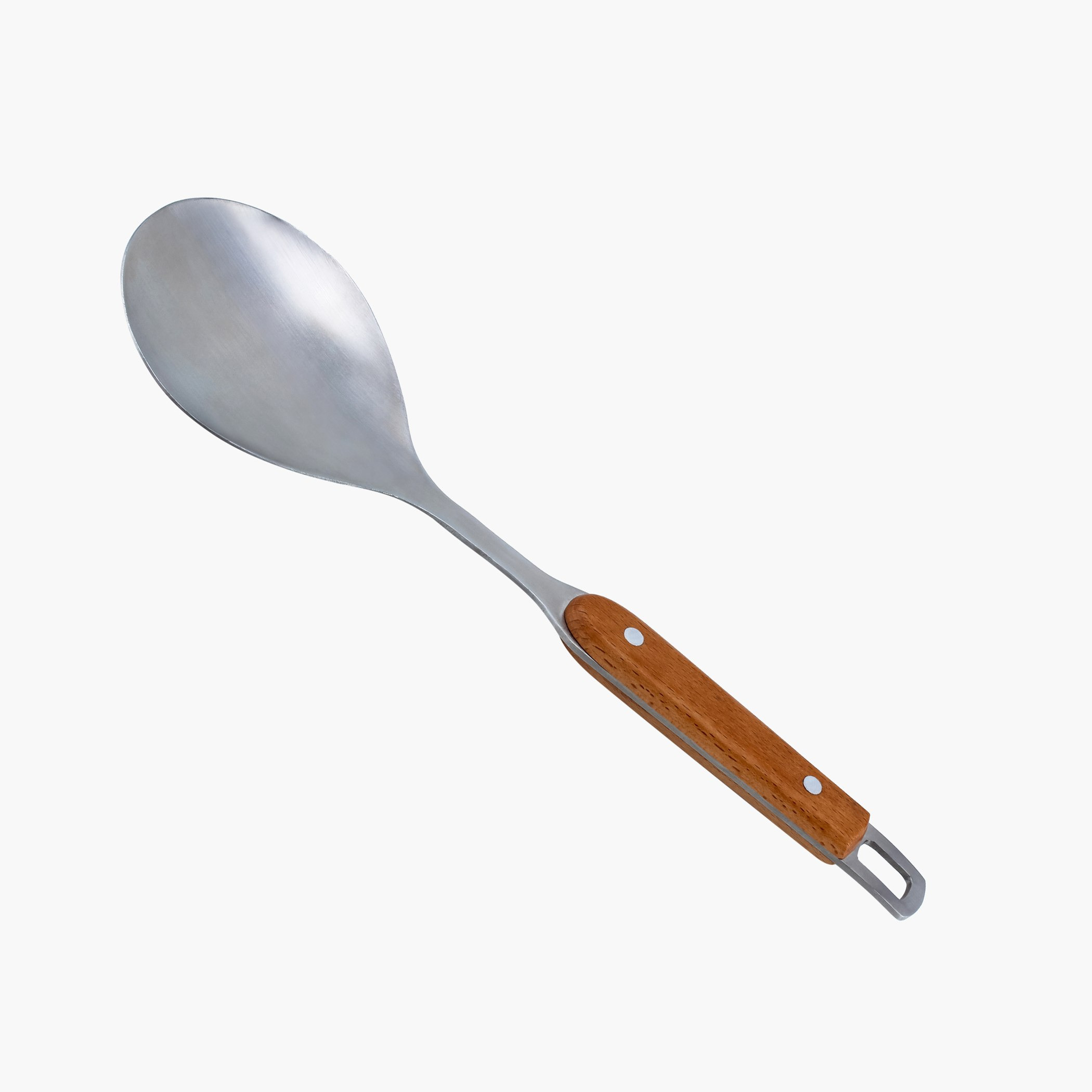 مغرفة ستانلس ستيل مسطحة بمقبض خشبي-hbxhomeware-hbxkitchen-image-1