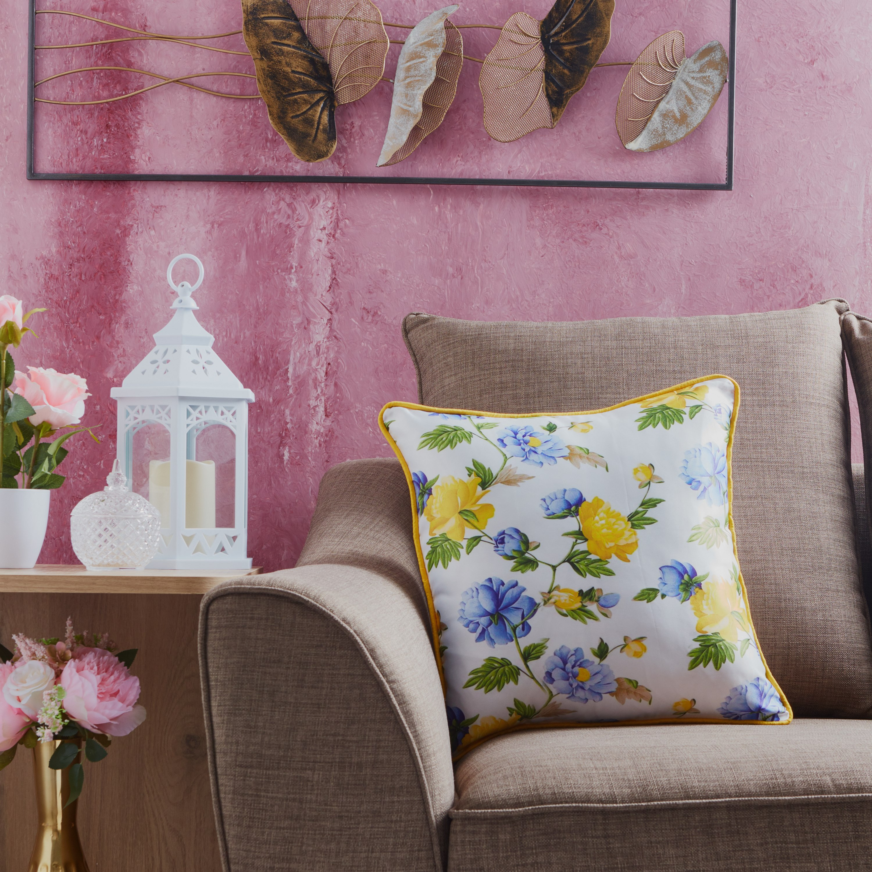 Floral Print Cushion Cover - 40x40 cm-hbxhomeware-cushionsandcovers-cushioncovers-image-3