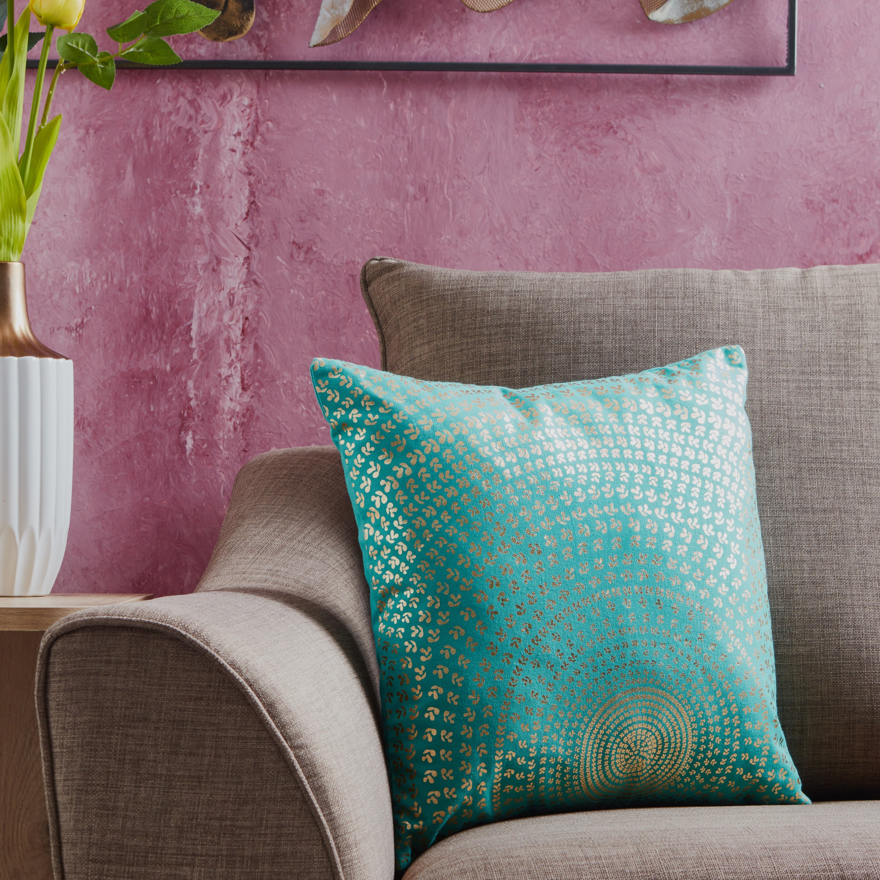 غطاء وسادة قطني بطبعات رقائق معدنية من فيونا - 40x40 سم-hbxhomeware-cushionsandcovers-cushioncovers-image-1