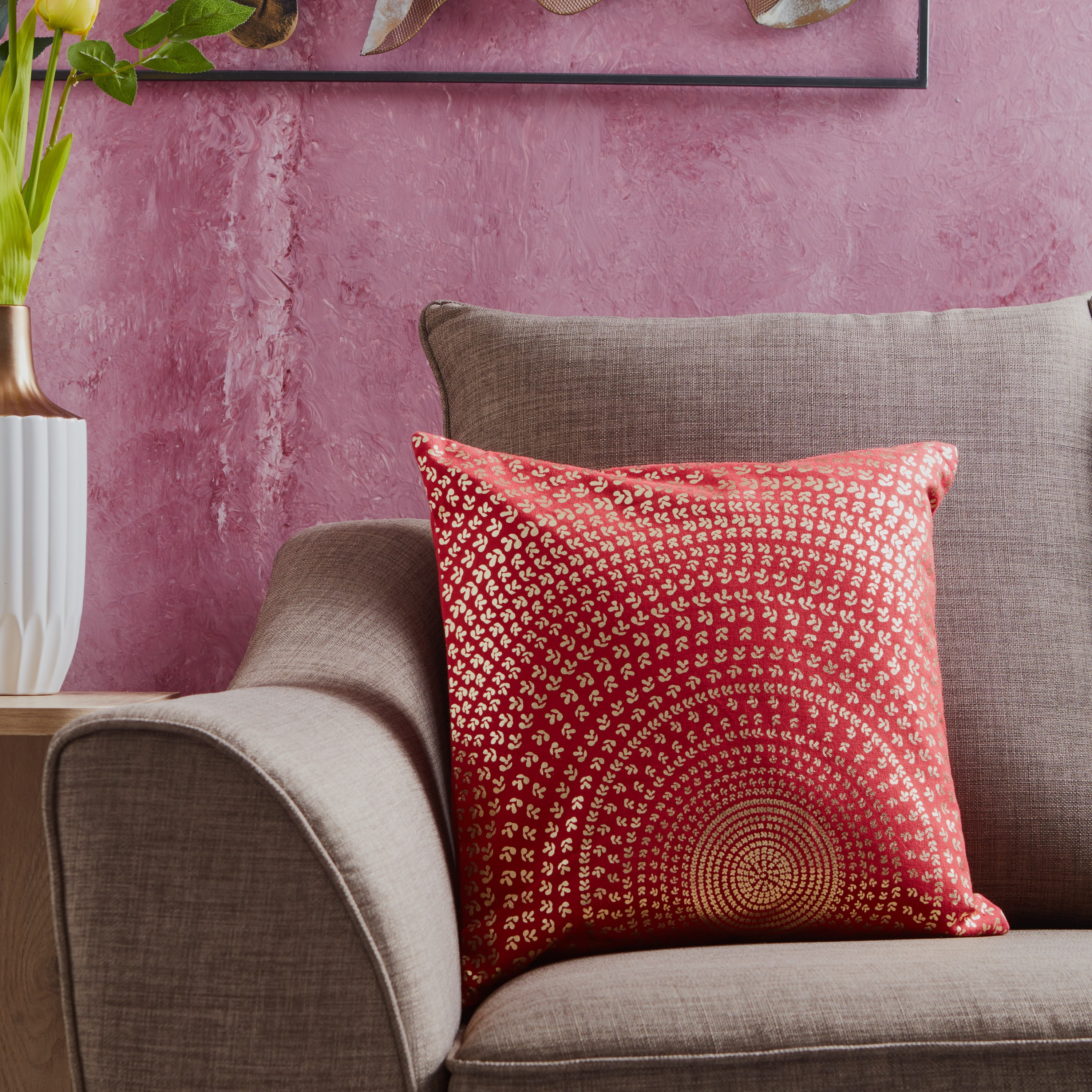 غطاء وسادة قطني بطبعات رقائق معدنية - 40x40 سم-hbxhomeware-cushionsandcovers-cushioncovers-image-1