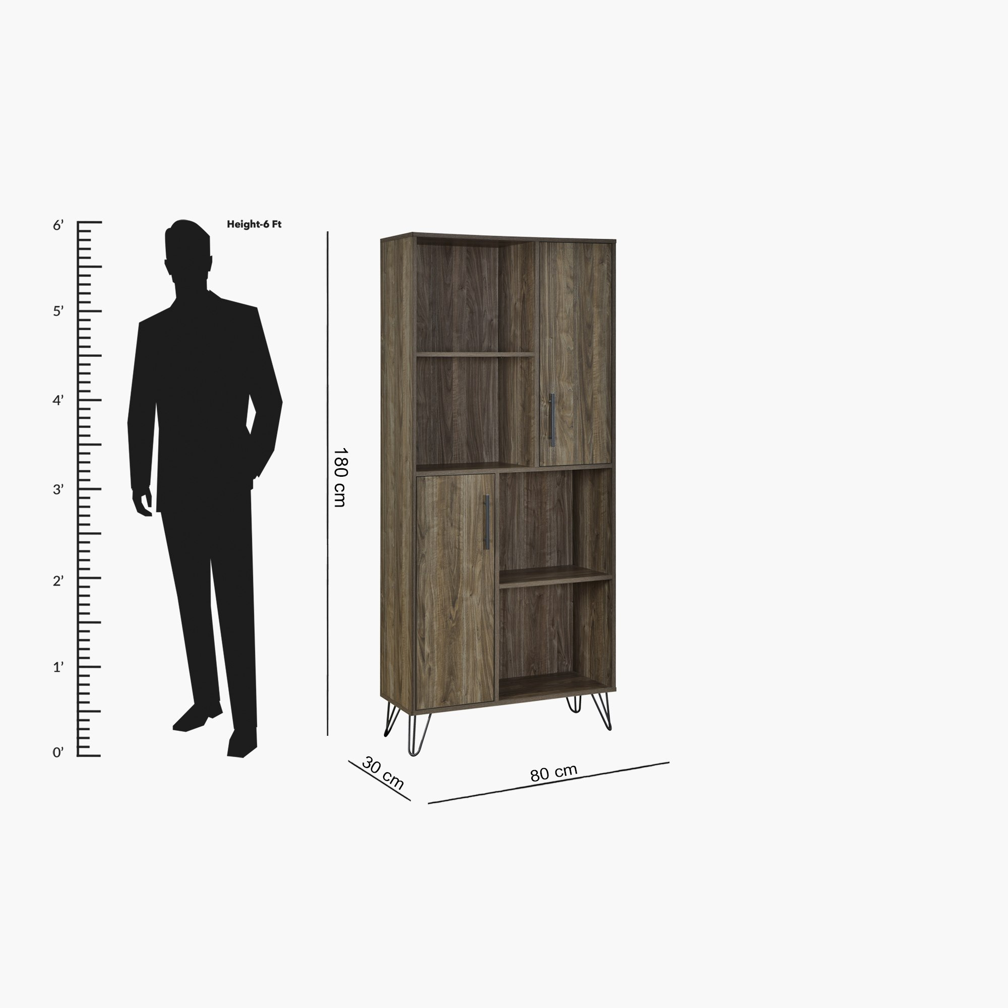 خزانة كتب كبيرة 8 أرفف من ميرو-hbxfurniture-office-bookcases-image-9