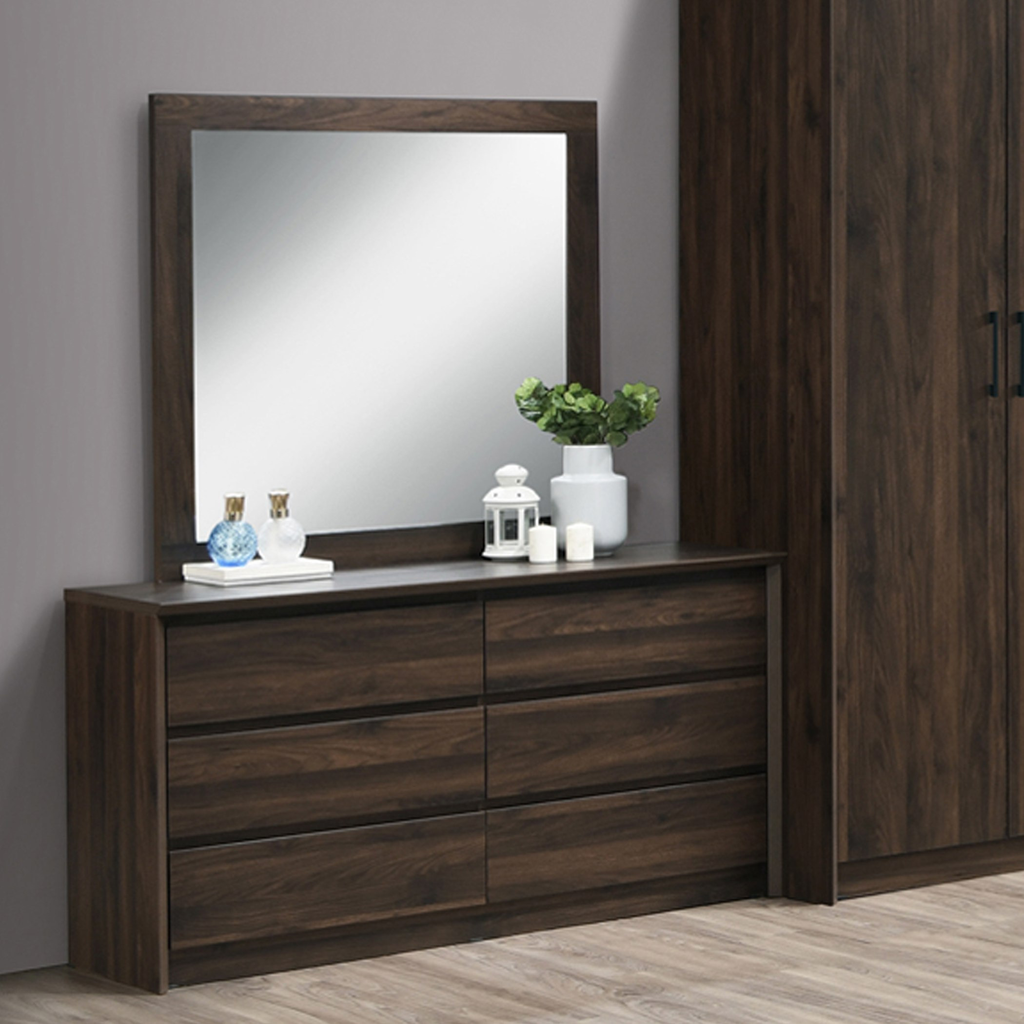 مرآة دون طاولة تزيين كبيرة 6 أدراج - ميرو من موڤو -hbxfurniture-bedroom-dressersandmirrors-image-4