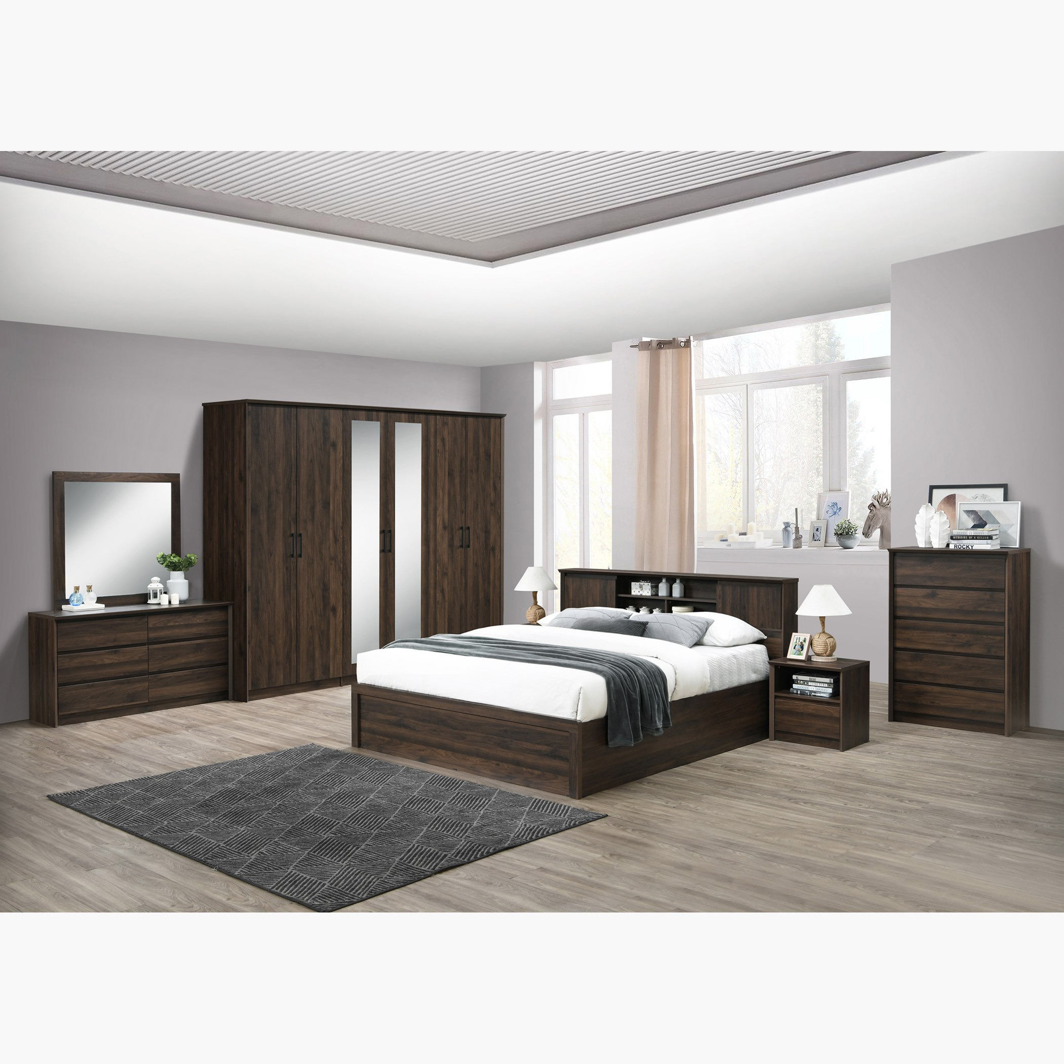 مرآة دون طاولة تزيين كبيرة 6 أدراج - ميرو من موڤو -hbxfurniture-bedroom-dressersandmirrors-image-6