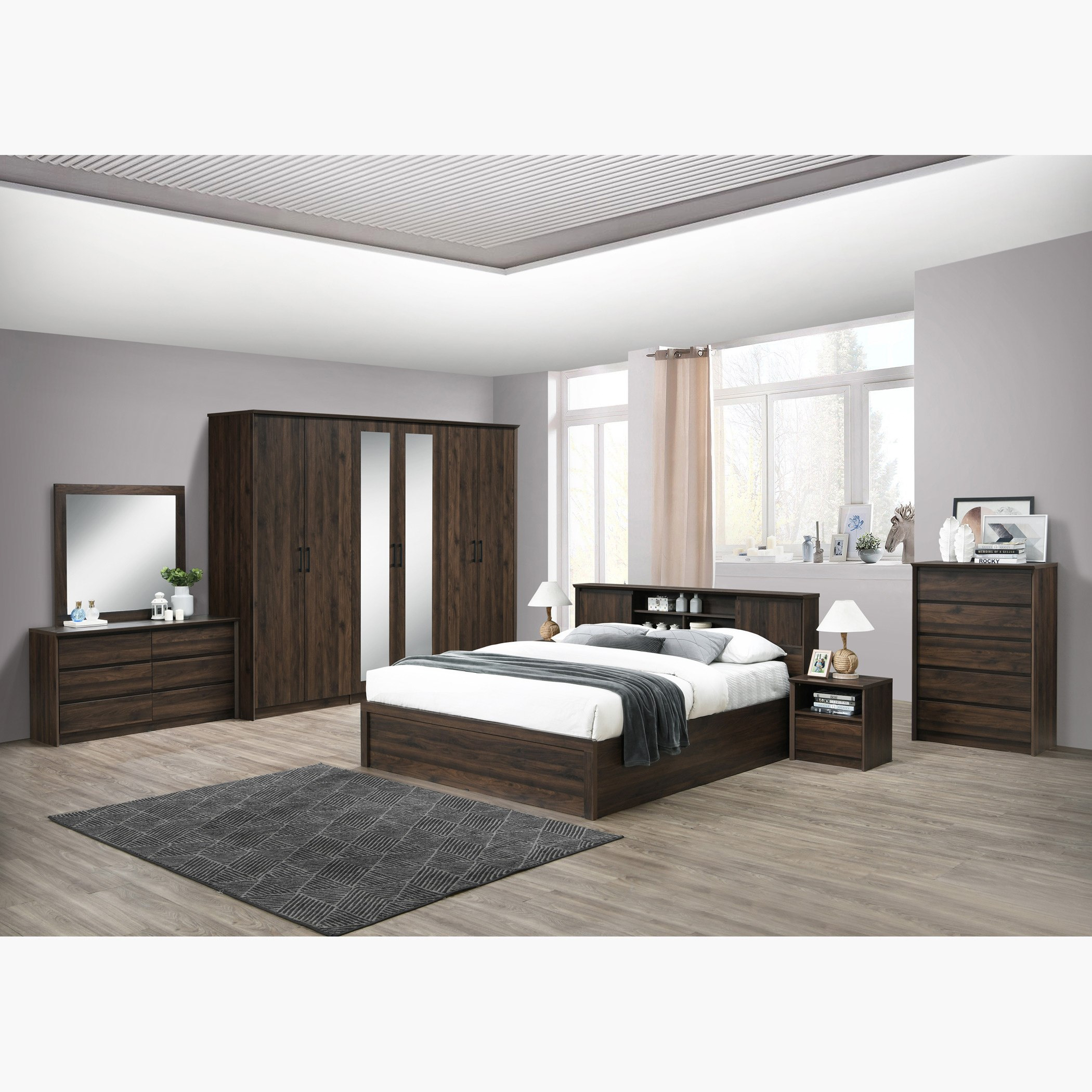 خزانة ملابس 6 أبواب مع 2 مرآة - ميرو من موڤو -hbxfurniture-wardrobes-image-7