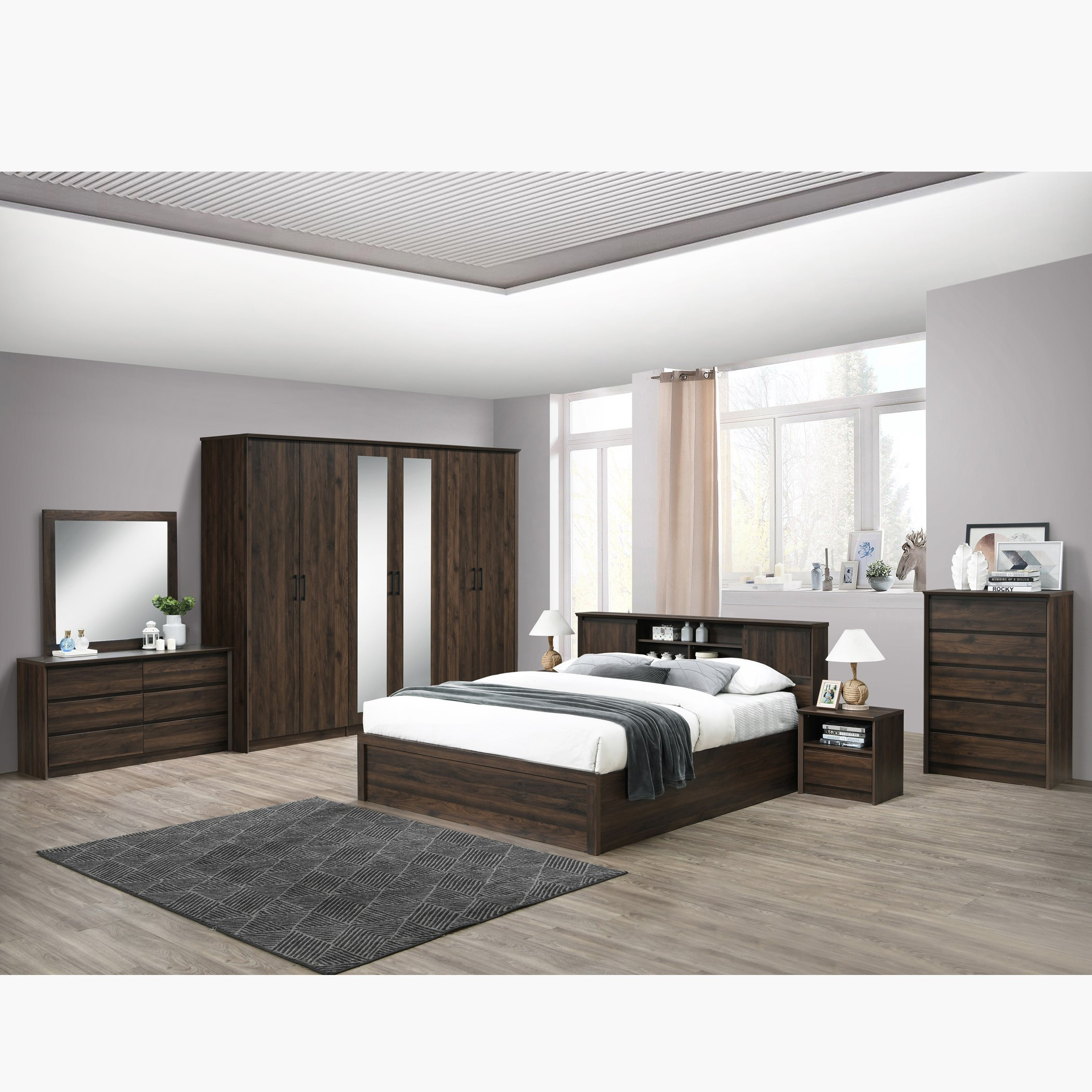 طاولة تزيين كبيرة 6 أدراج دون مرآة - ميرو من موڤو -hbxfurniture-bedroom-dressersandmirrors-image-5