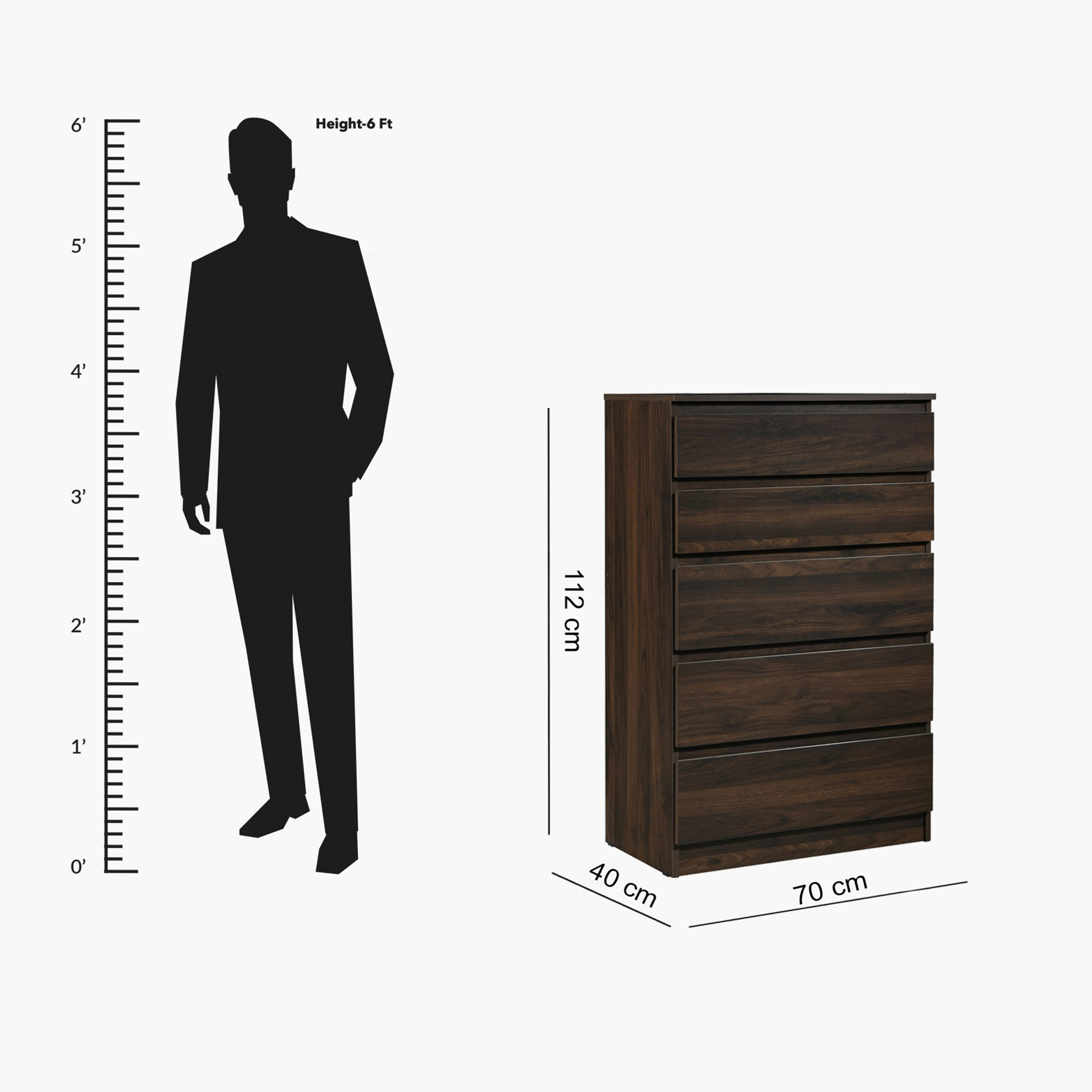 وحدة تخزين 5 أدراج من كالتورب-hbxfurniture-dressersandchests-chestofdrawers-image-5