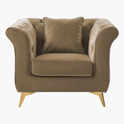 Oro 1-Seater Tufted Sofa with Scatter Cushion