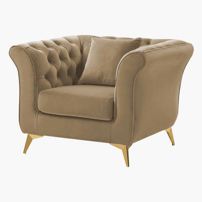 Oro 1-Seater Tufted Sofa with Scatter Cushion