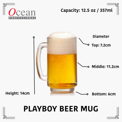 Ocean 6-Piece Playboy Beer Mug Set - 357 ml