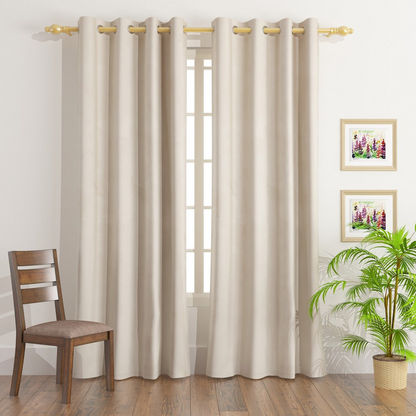 Dove Dimout Velvet Curtain Pair - 135x300 cms