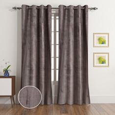 Dove Dimout Velvet Curtain Pair - 135x300 cms