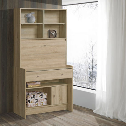 Gleam Study Desk with 1-Door and 1-Drawer Hutch