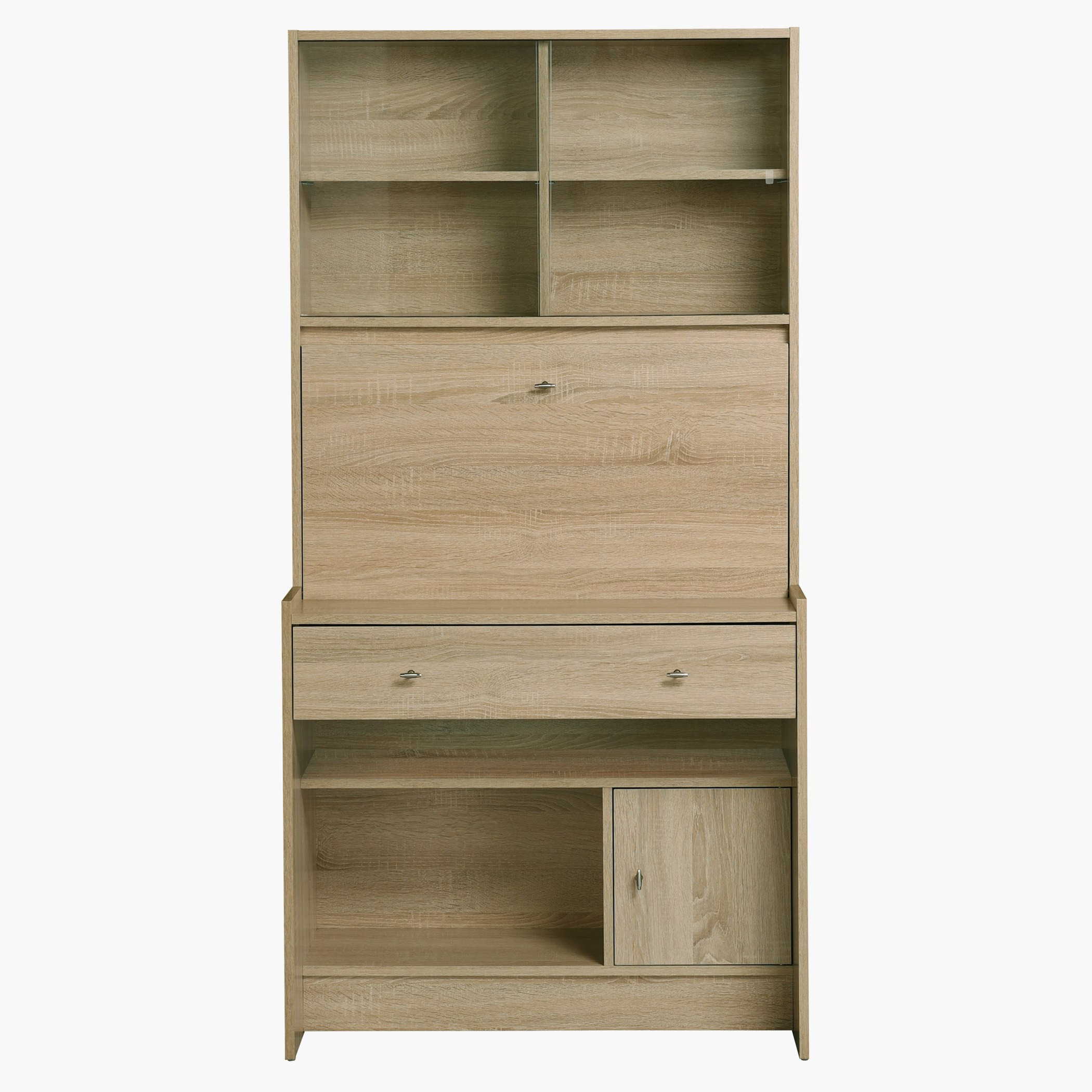 Gleam Study Desk with 1-Door and 1-Drawer Hutch-hbxfurniture-office-desks-image-3