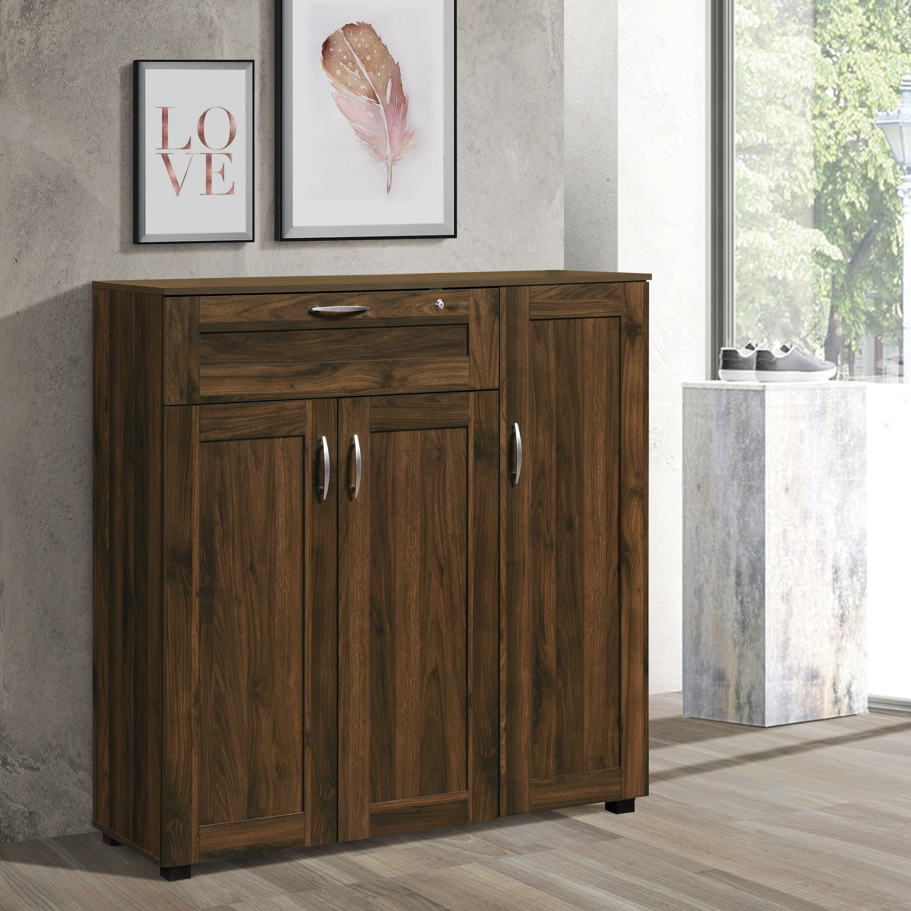 رف أحذية بـ 3 أبواب مع درج من مورلي-hbxbedroom-shoecabinetsandracks-image-1