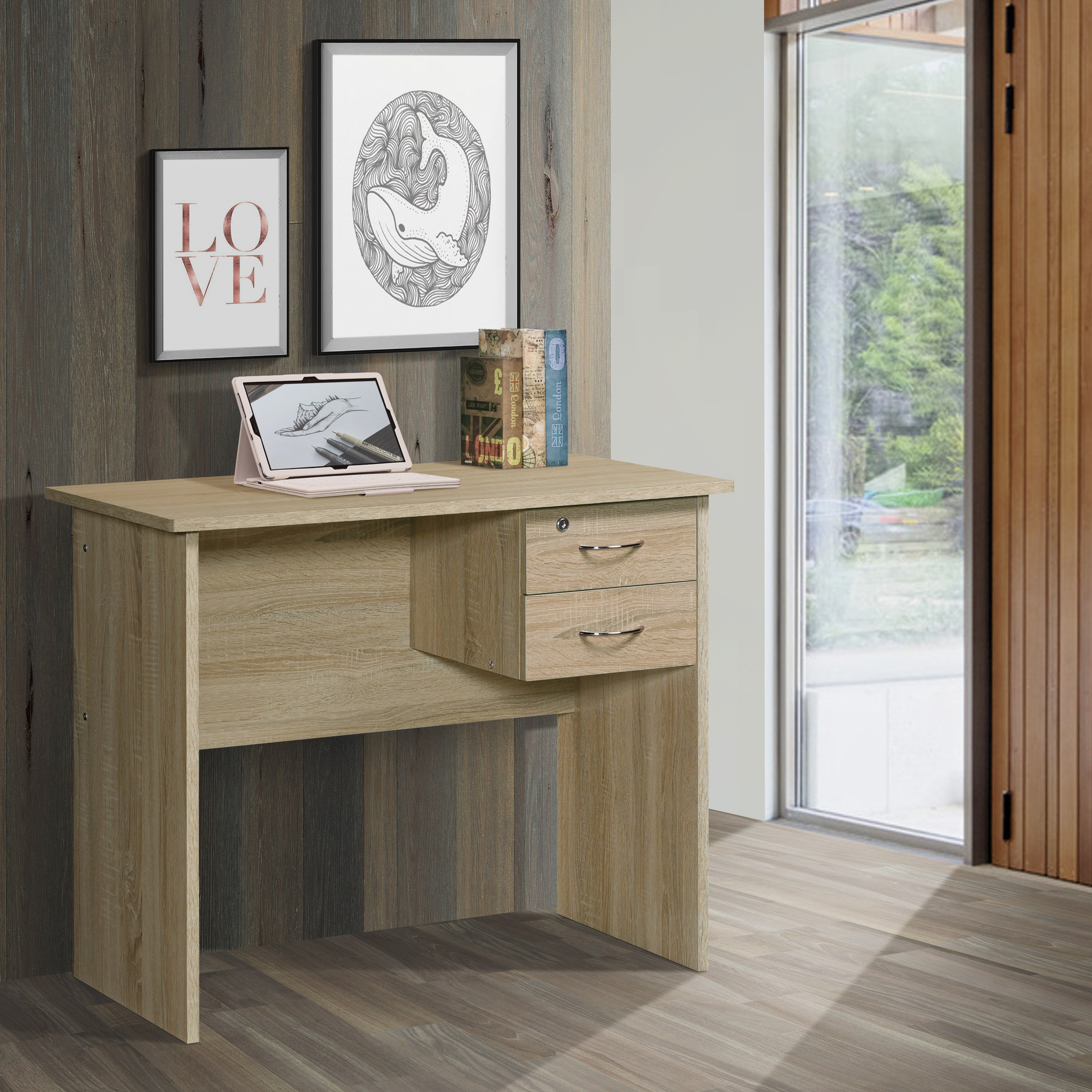 Simply Study Desk with 2-Drawers-hbxfurniture-office-desks-image-1