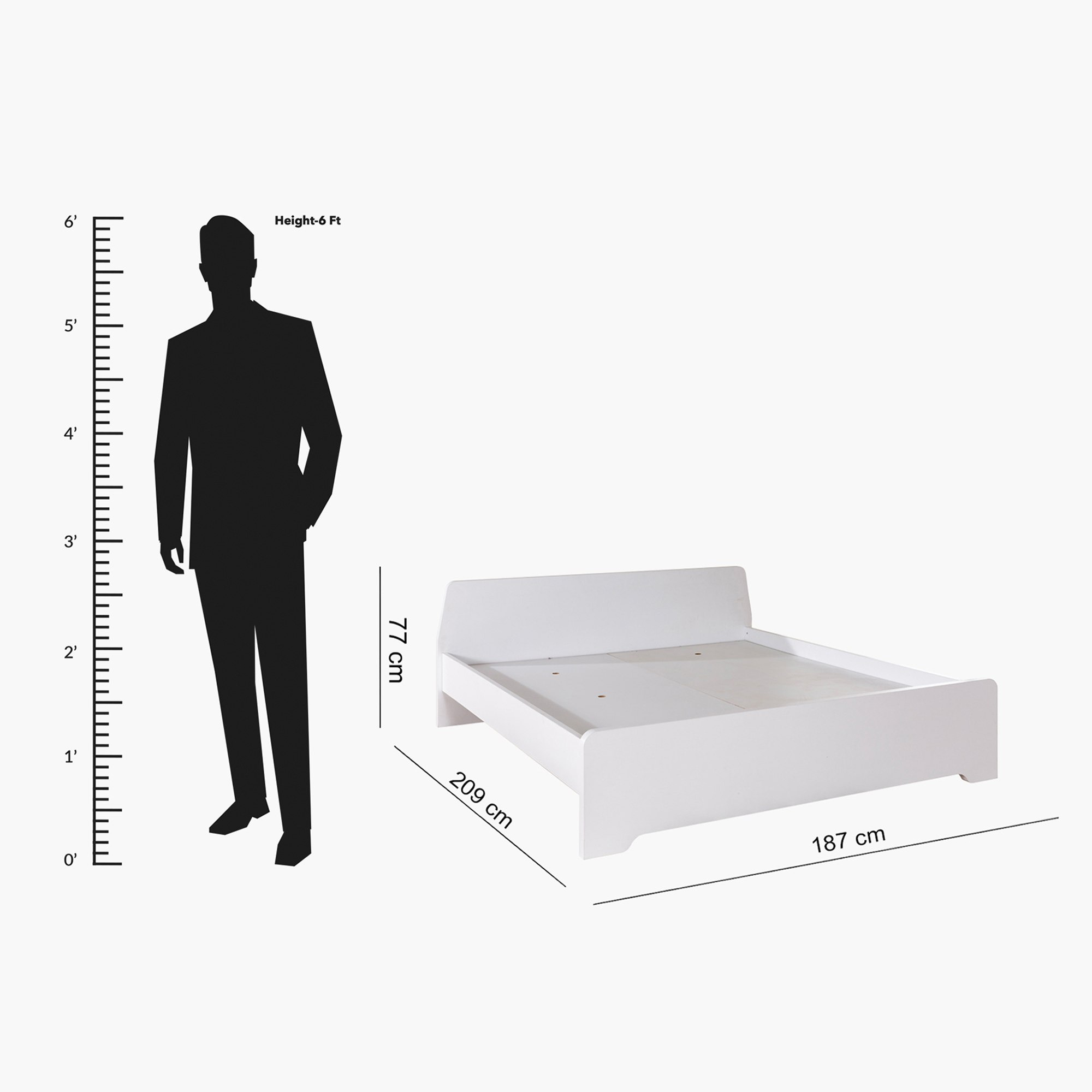 King size deals cot dimensions