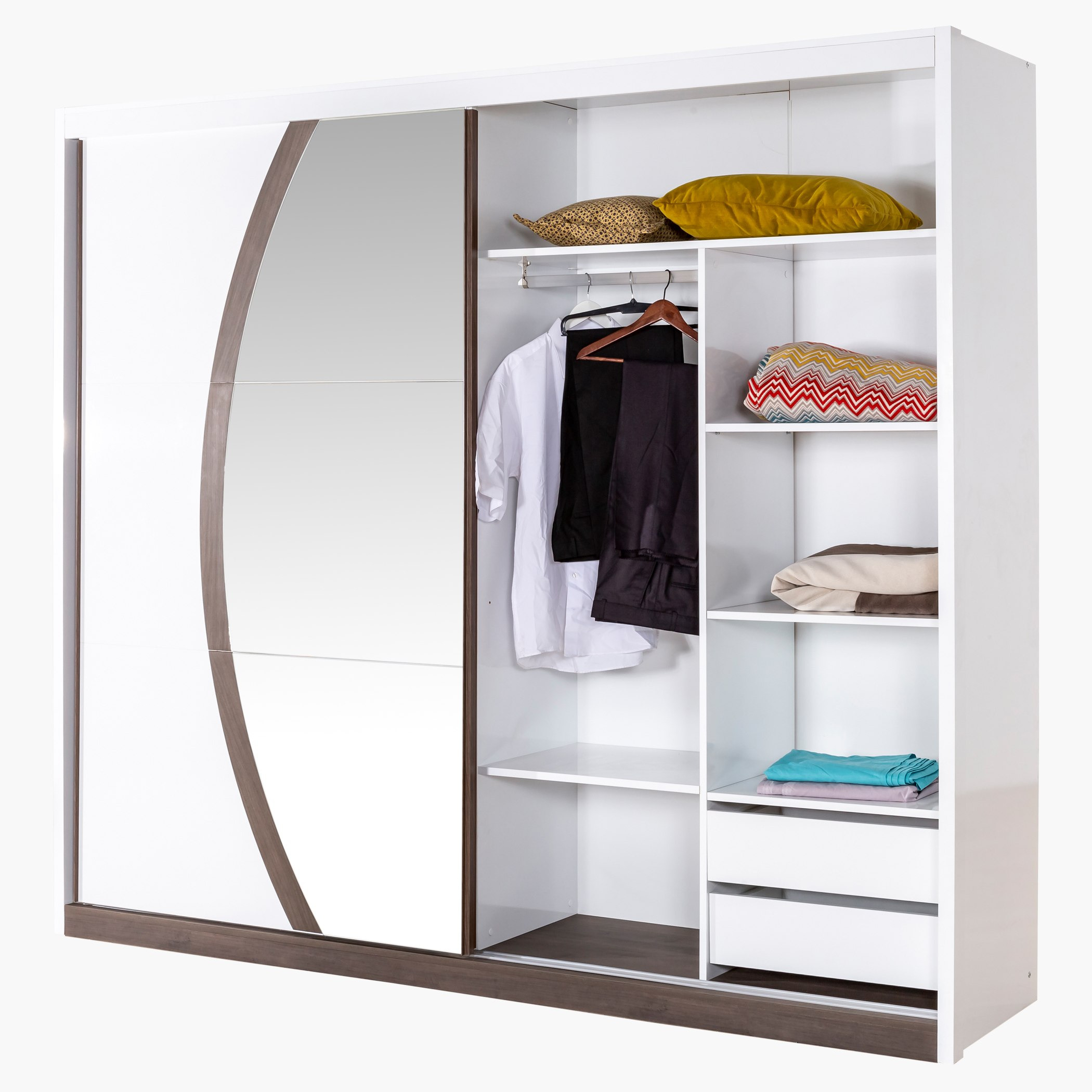 خزانة ملابس بباب انزلاقي مع مرآة من أوشن-hbxfurniture-wardrobes-image-1