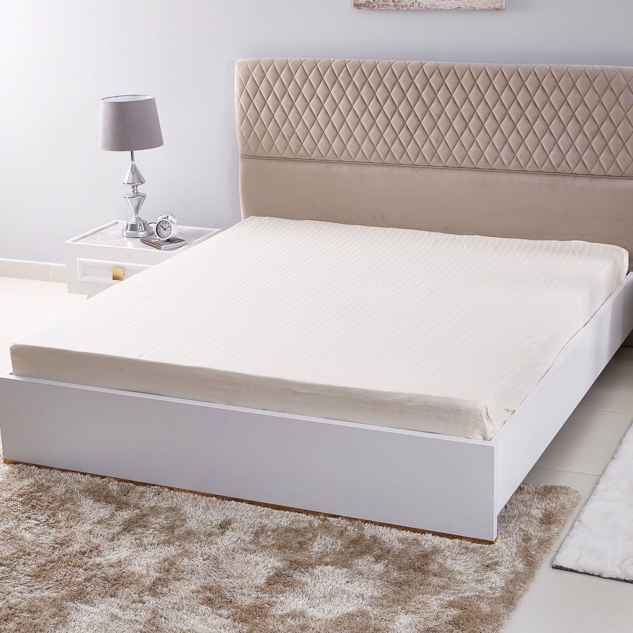 شرشف مطّاطي كينج من القطن العضوي من جود تو نيتشر - 180x200 سم-hbxhomeware-hbxbedroom-image-1