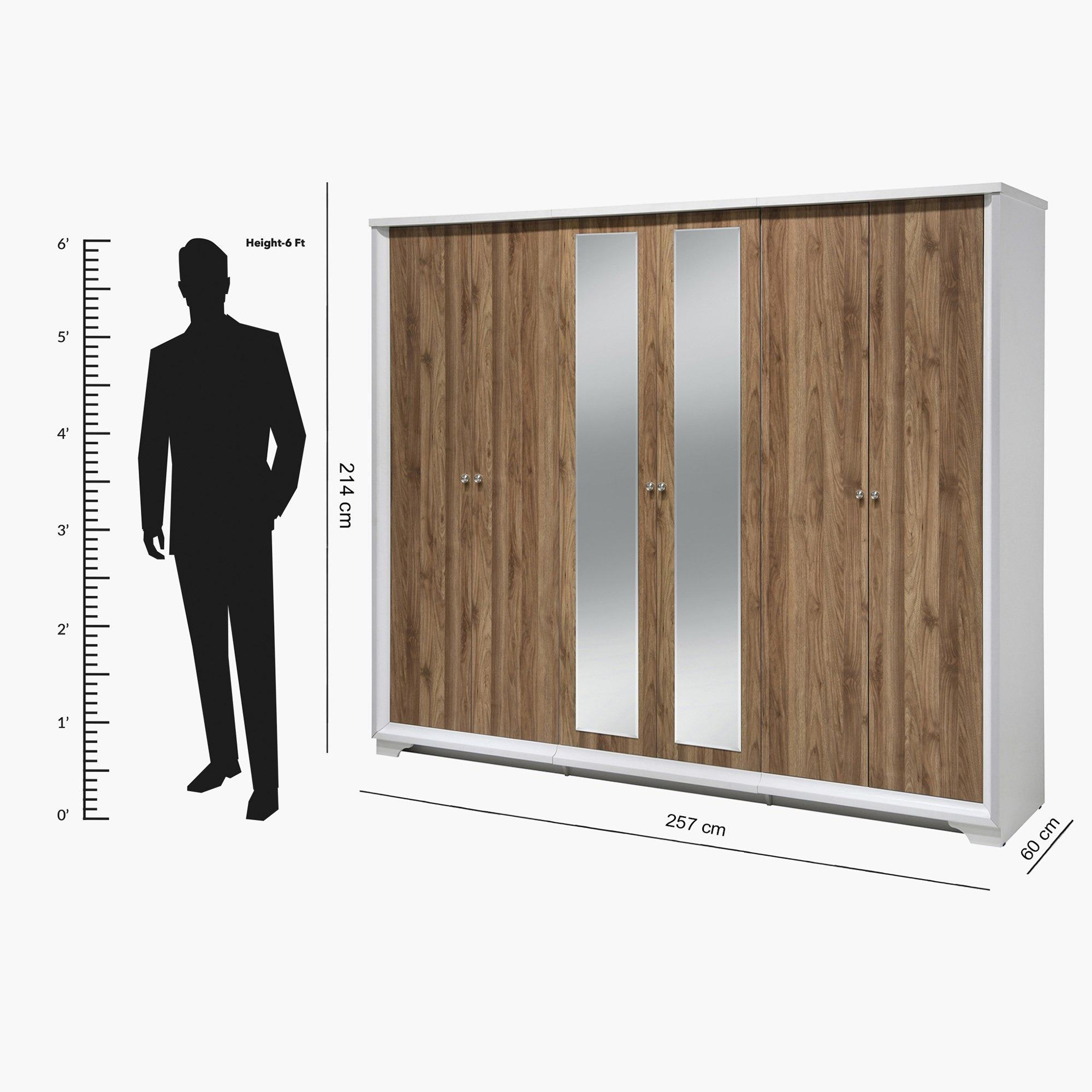 خزانة ملابس بـ 6 أبواب ومرآتان من سجنتشر-hbxfurniture-wardrobes-image-11