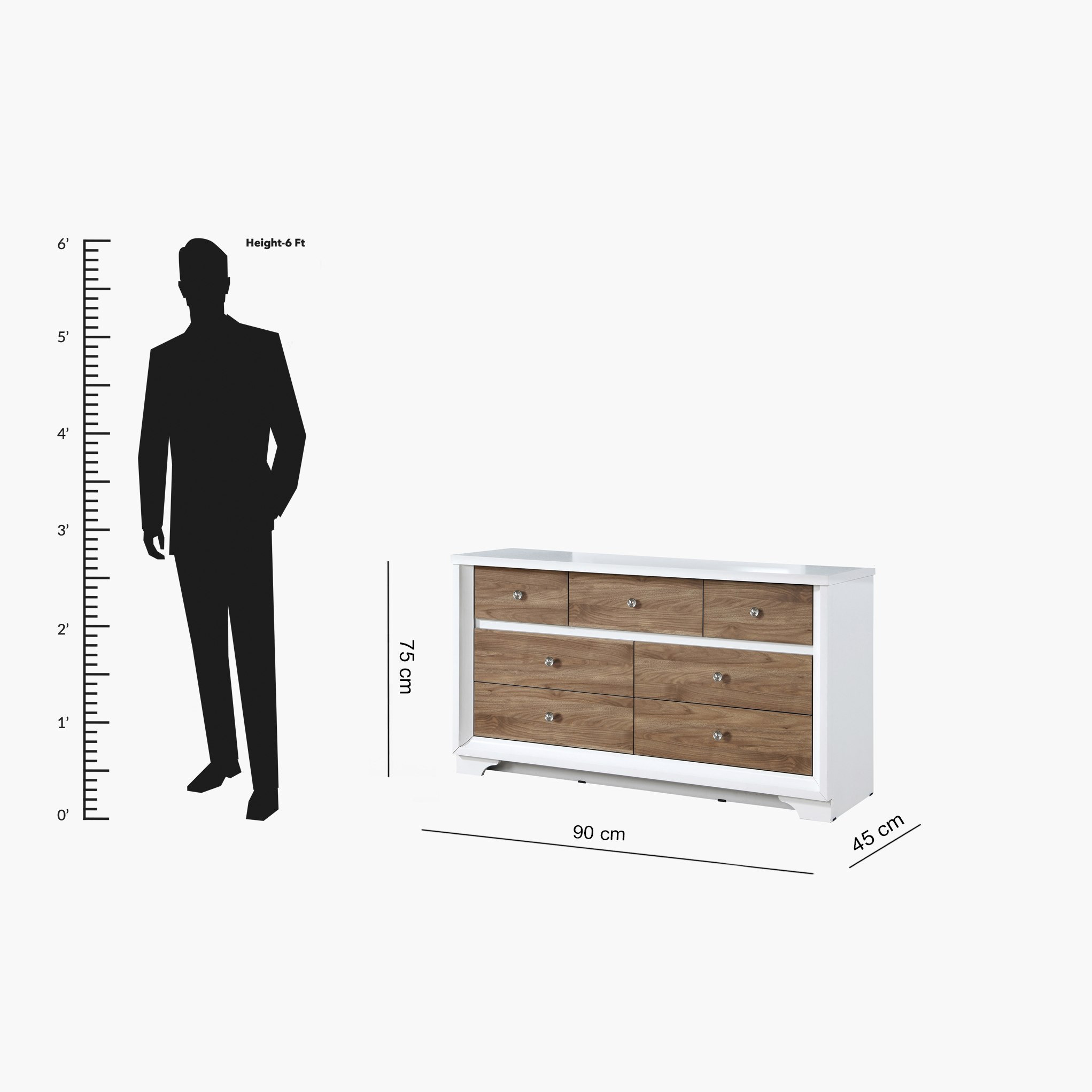 طاولة تزيين كبيرة 7 أدراج دون مرآة من سيجناتشر-hbxfurniture-bedroom-dressersandmirrors-image-9