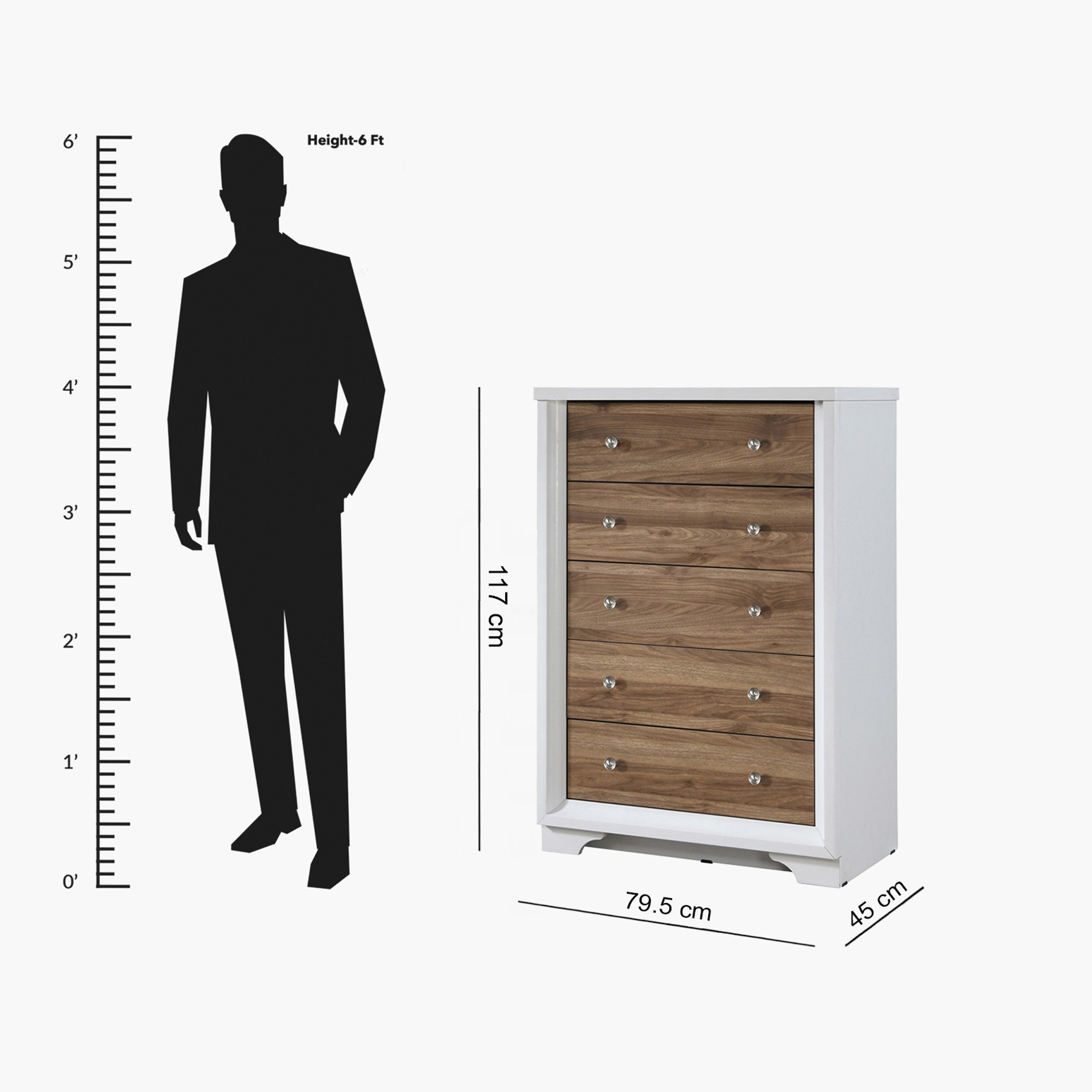 وحدة تخزين 5 أدراج من سجنتشر-hbxfurniture-dressersandchests-chestofdrawers-image-8