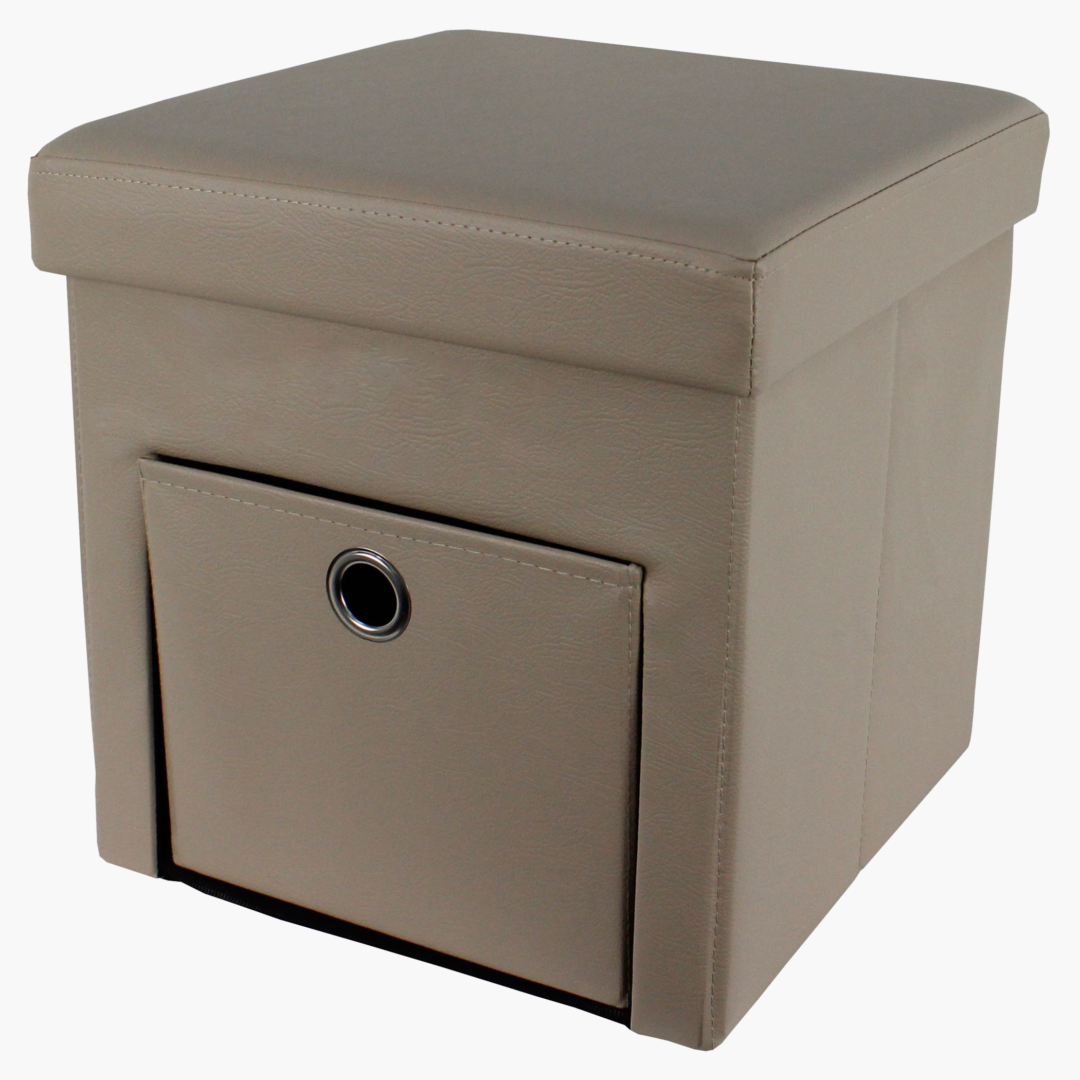 Cube Folding Ottoman with Pull Out Storage-hbxlivingroom-sofasandarmchairs-ottomansandfootstools-image-1