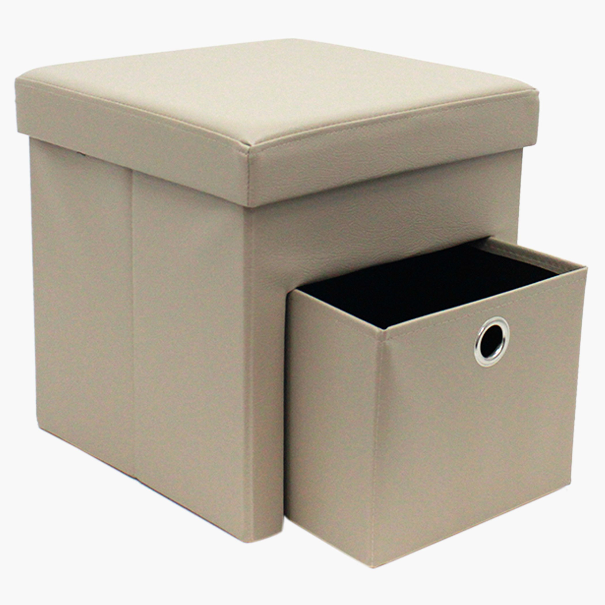 Cube Folding Ottoman with Pull Out Storage-hbxlivingroom-sofasandarmchairs-ottomansandfootstools-image-2