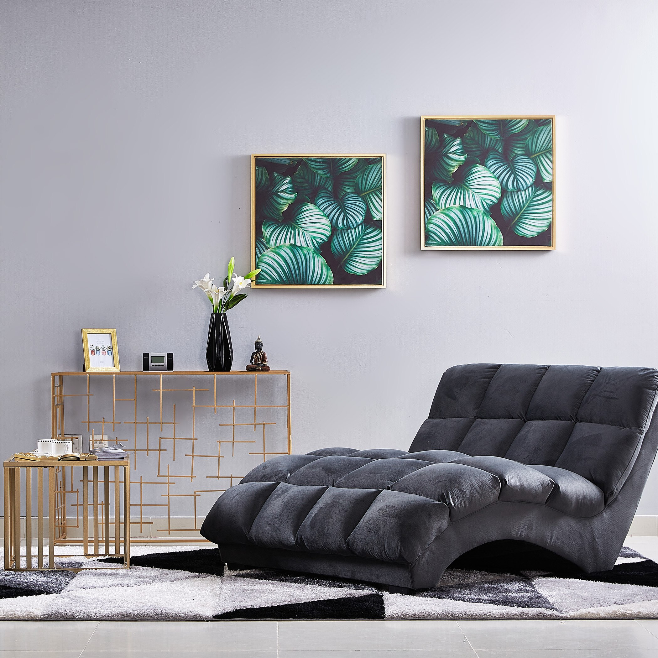 Argos Velvet Tufted Double Chaise