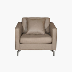 Torino 1-Seater Leather-Look Fabric Sofa with Cushion