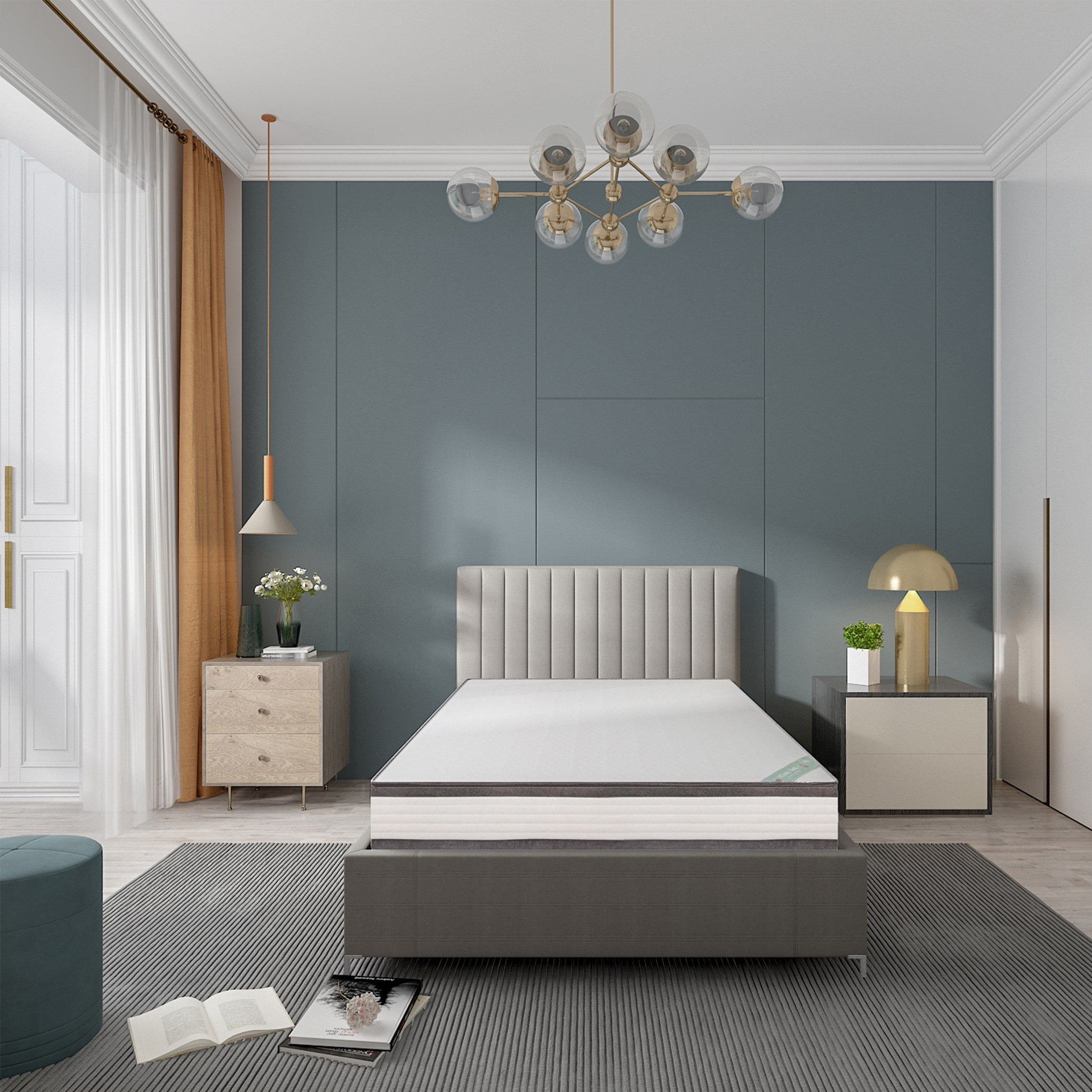مرتبة مزدوجة إسفنج ميموري فوم جيل مغلفة ملفوفة من آي كول - 120x200x22 سم-hbxfurniture-mattresses-twin-image-10