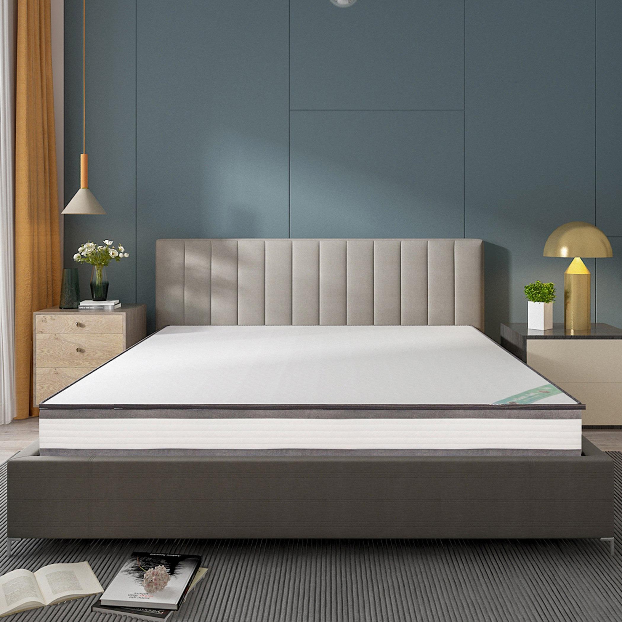 مرتبة كينج إسفنج ميموري فوم جيل مغلفة ملفوفة من آي كول - 180x200x22 سم-hbxfurniture-mattresses-king-image-2
