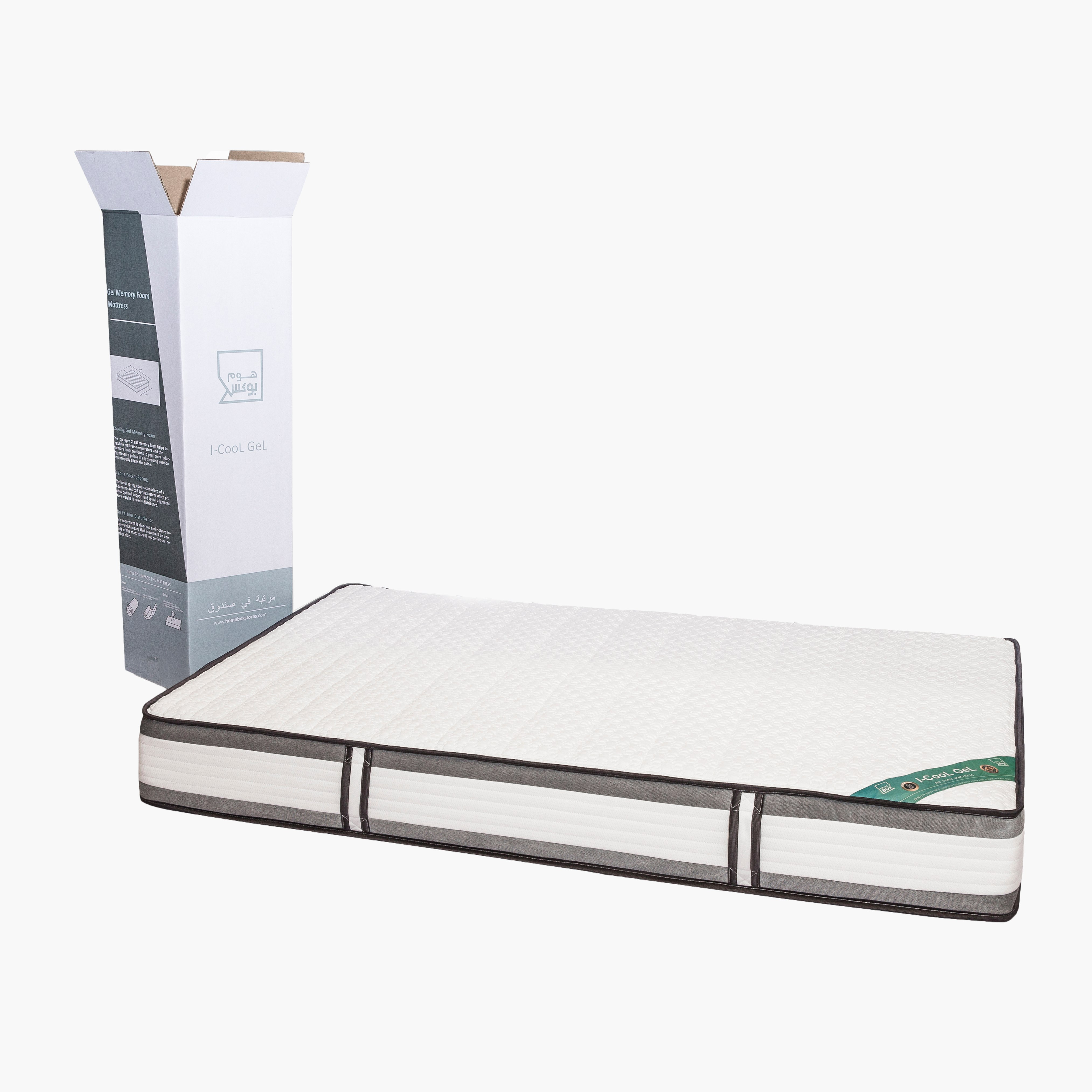 مرتبة كينج إسفنج ميموري فوم جيل مغلفة ملفوفة من آي كول - 180x200x22 سم-hbxfurniture-mattresses-king-image-12