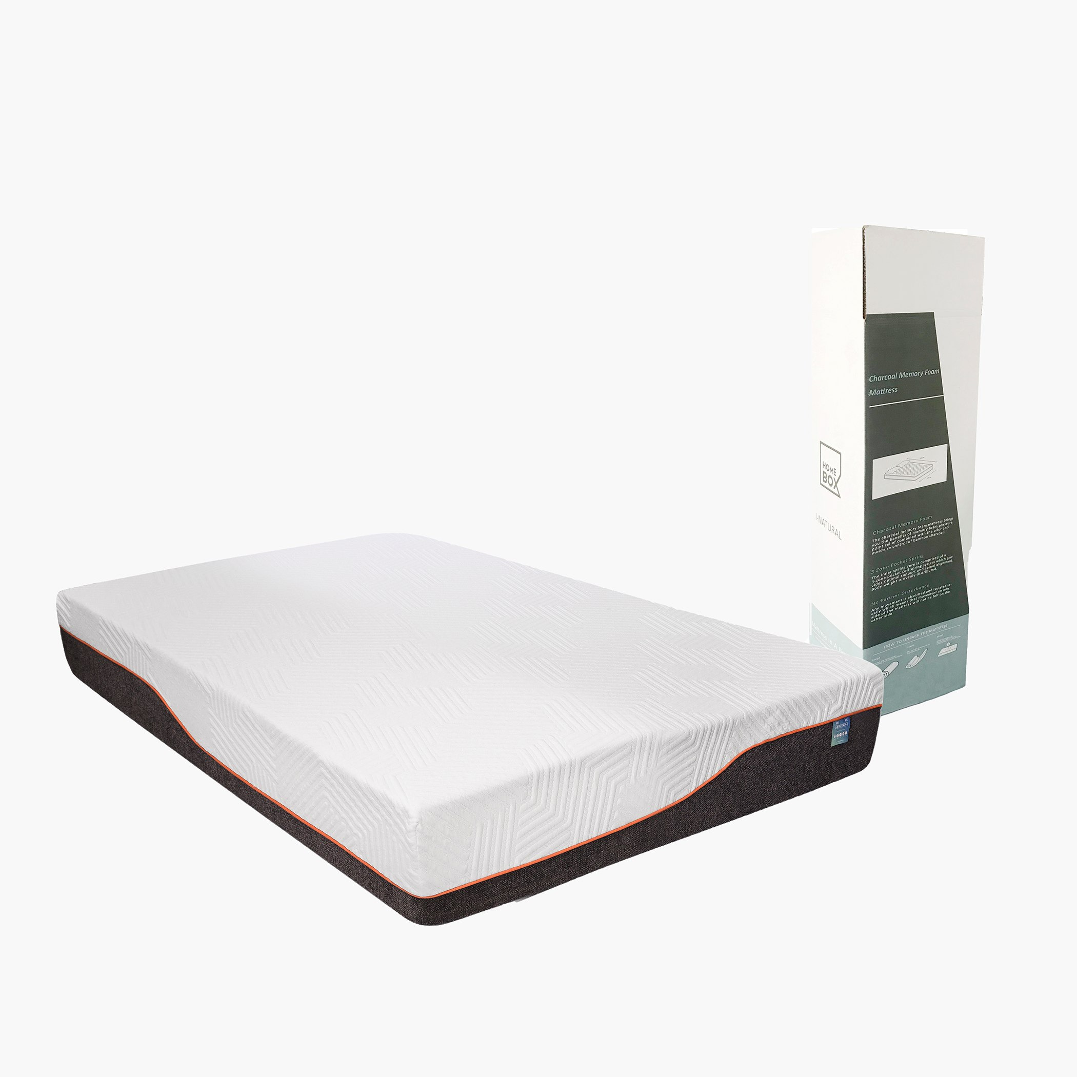 مرتبة كينج إسفنج ميموري فوم فحم مغلفة ملفوفة من آي ناتشورال ـ- 180x200x26 سم-hbxfurniture-mattresses-king-image-13