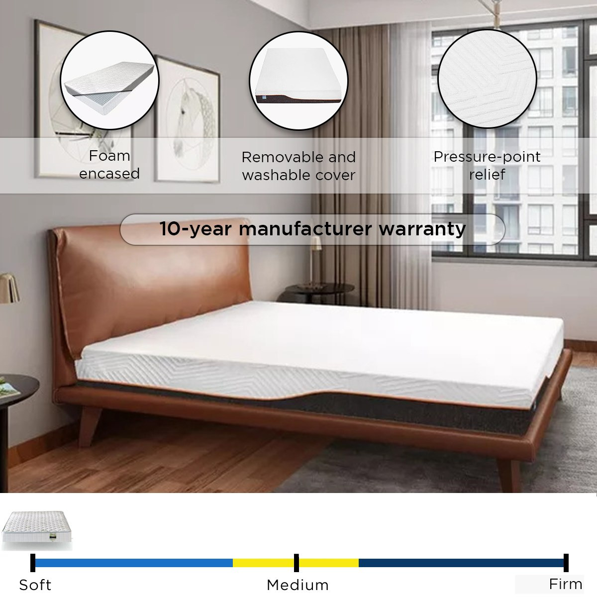 مرتبة كينج إسفنج ميموري فوم فحم مغلفة ملفوفة من آي ناتشورال ـ- 180x200x26 سم-hbxfurniture-mattresses-king-image-18