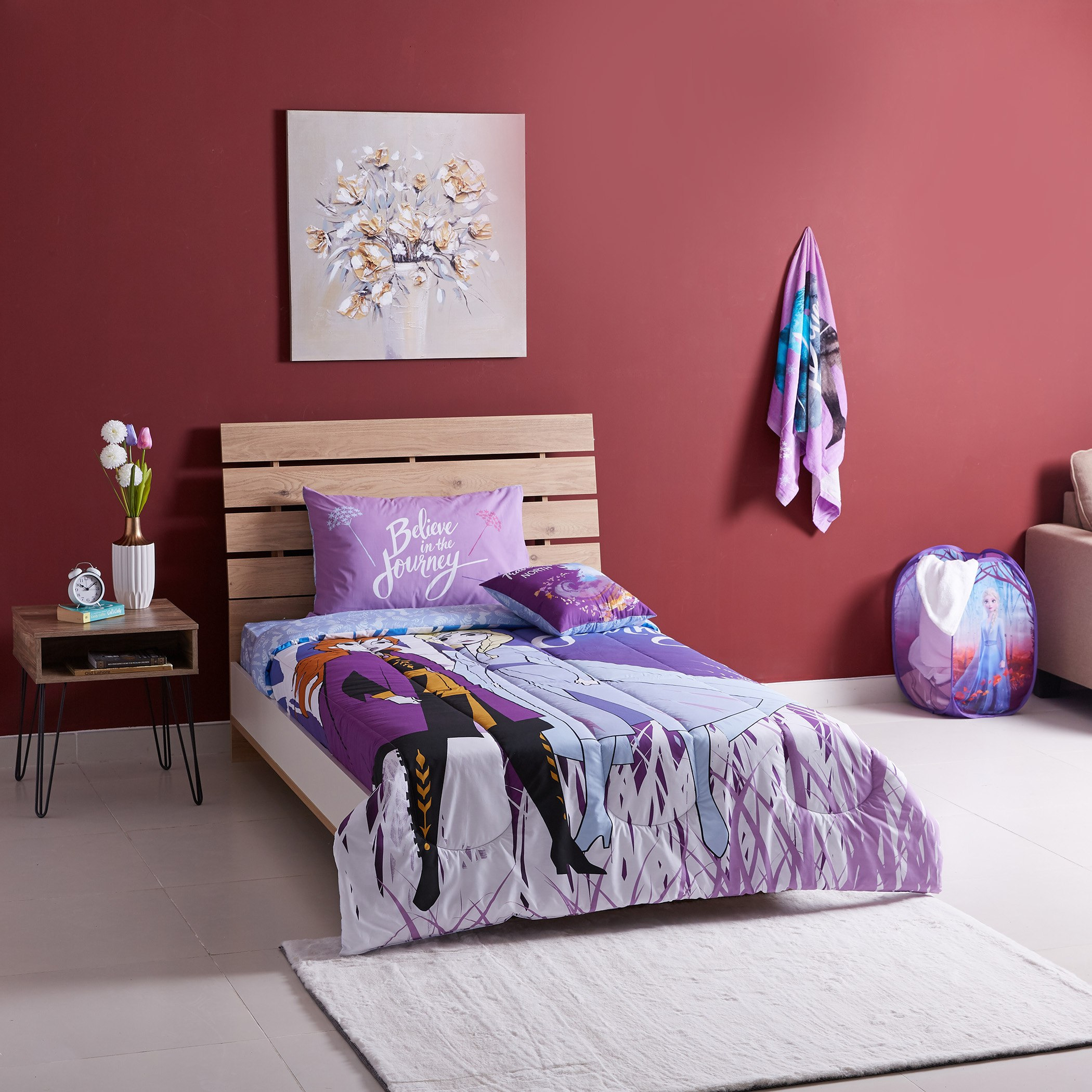 طقم ألحفة وبياضات بطبعات فروزن- 4 قطع-hbxhomeware-hbxkidsandyouth-image-5