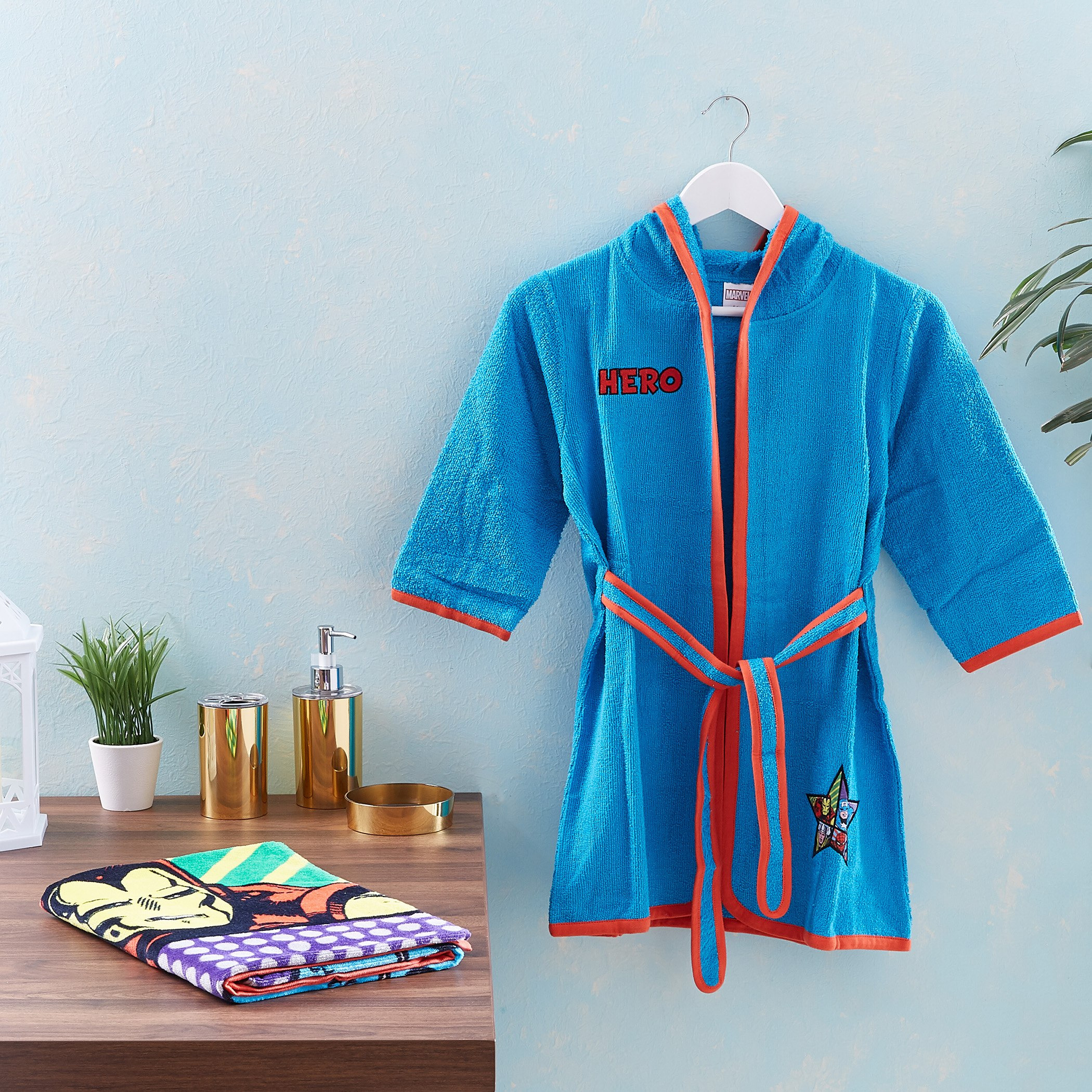 Marvel Avengers Embroidered Textured Bathrobe-hbxhomeware-hbxkidsandyouth-image-3