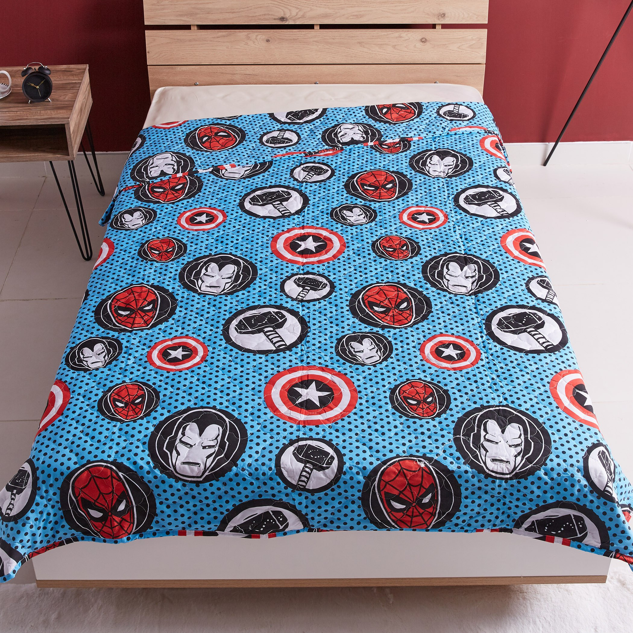 مفرش سرير مبطّن بطبعات أفينجرز - 160x220 سم-hbxhomeware-hbxkidsandyouth-image-2