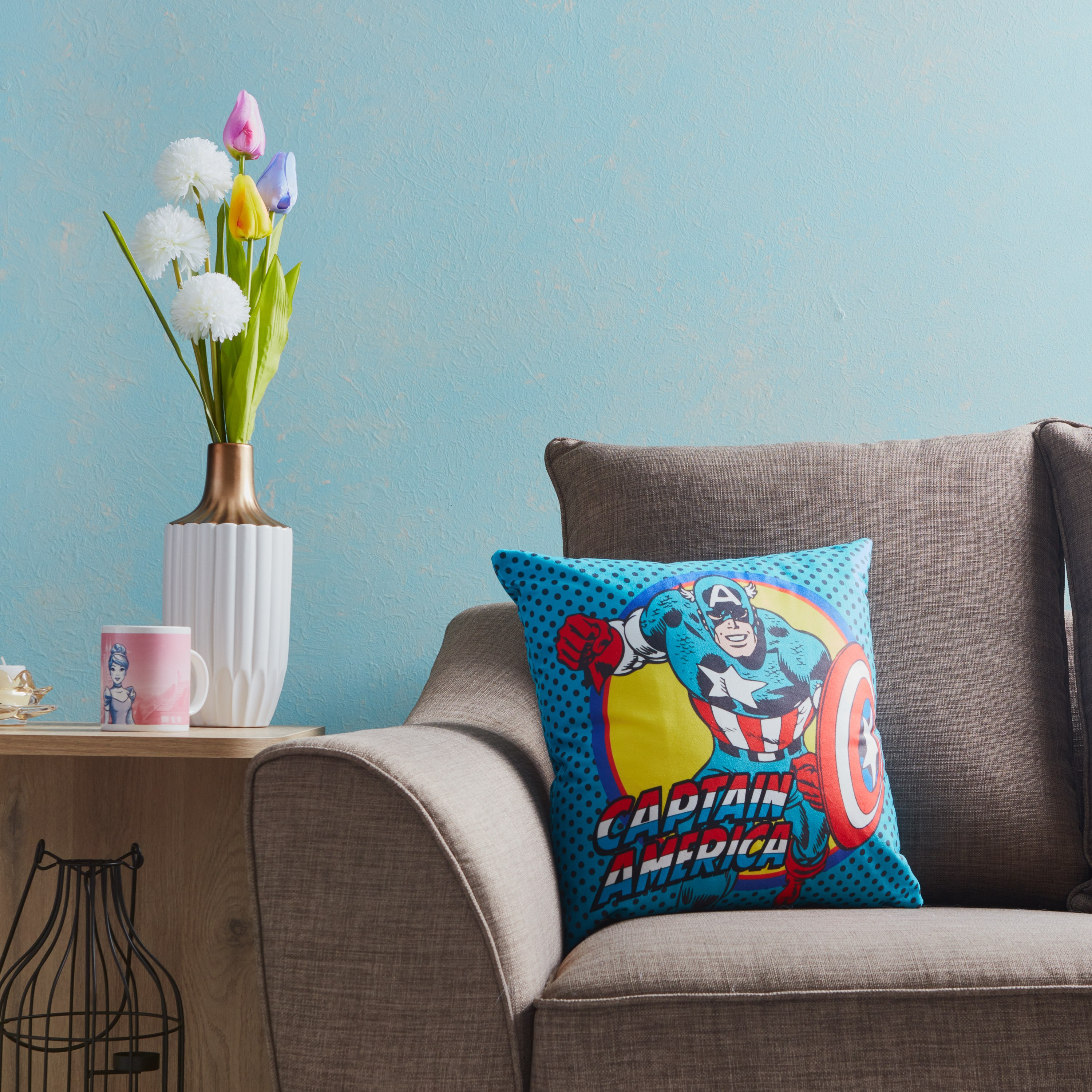 وسادة بطبعات كابتن أمريكا من مارفل - 40 × 40 سم-hbxhomeware-hbxkidsandyouth-image-3