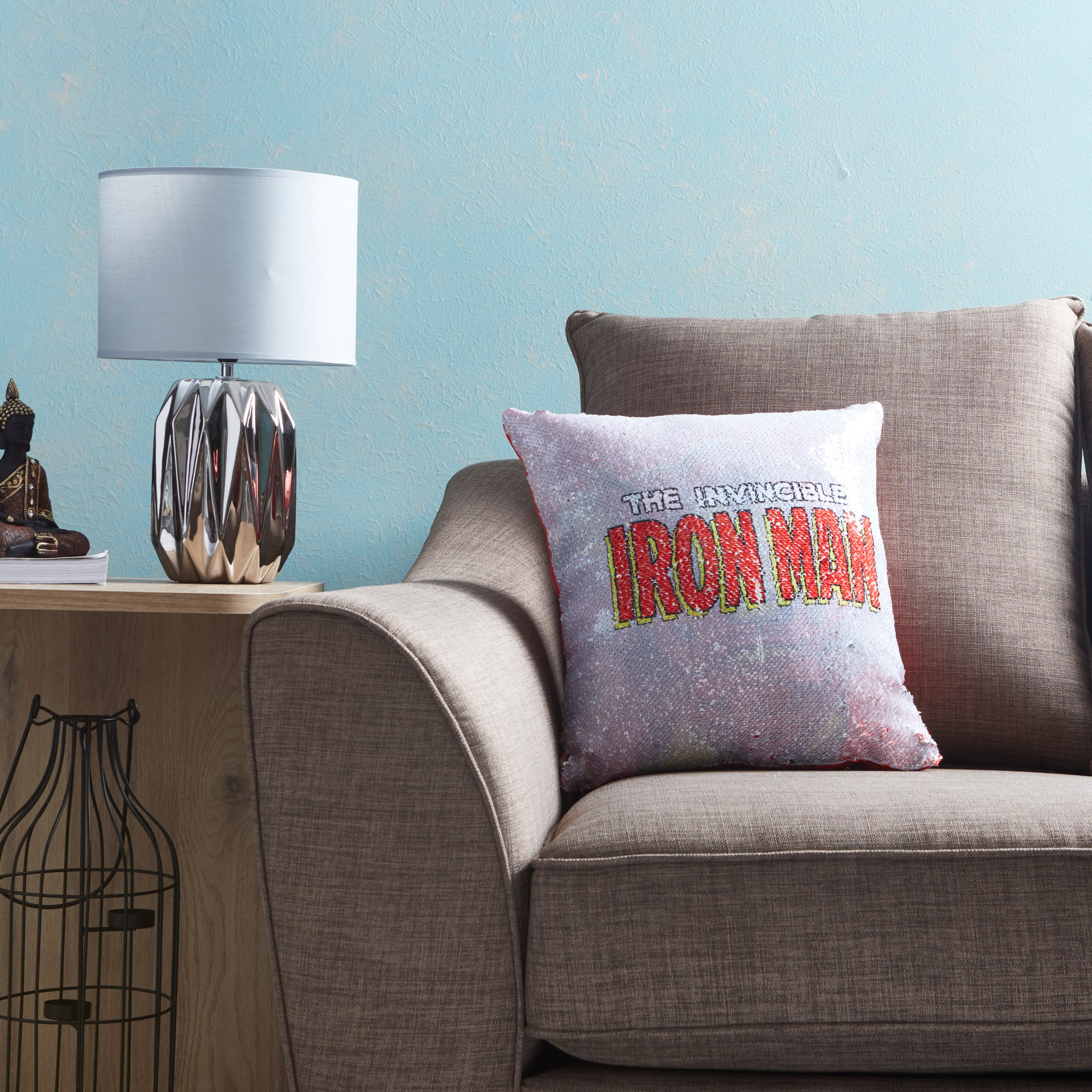 وسادة مطرزة مزدوجة الوجه بطبعات آيرون مان من مارفل - 40x40  سم-hbxhomeware-hbxkidsandyouth-image-2